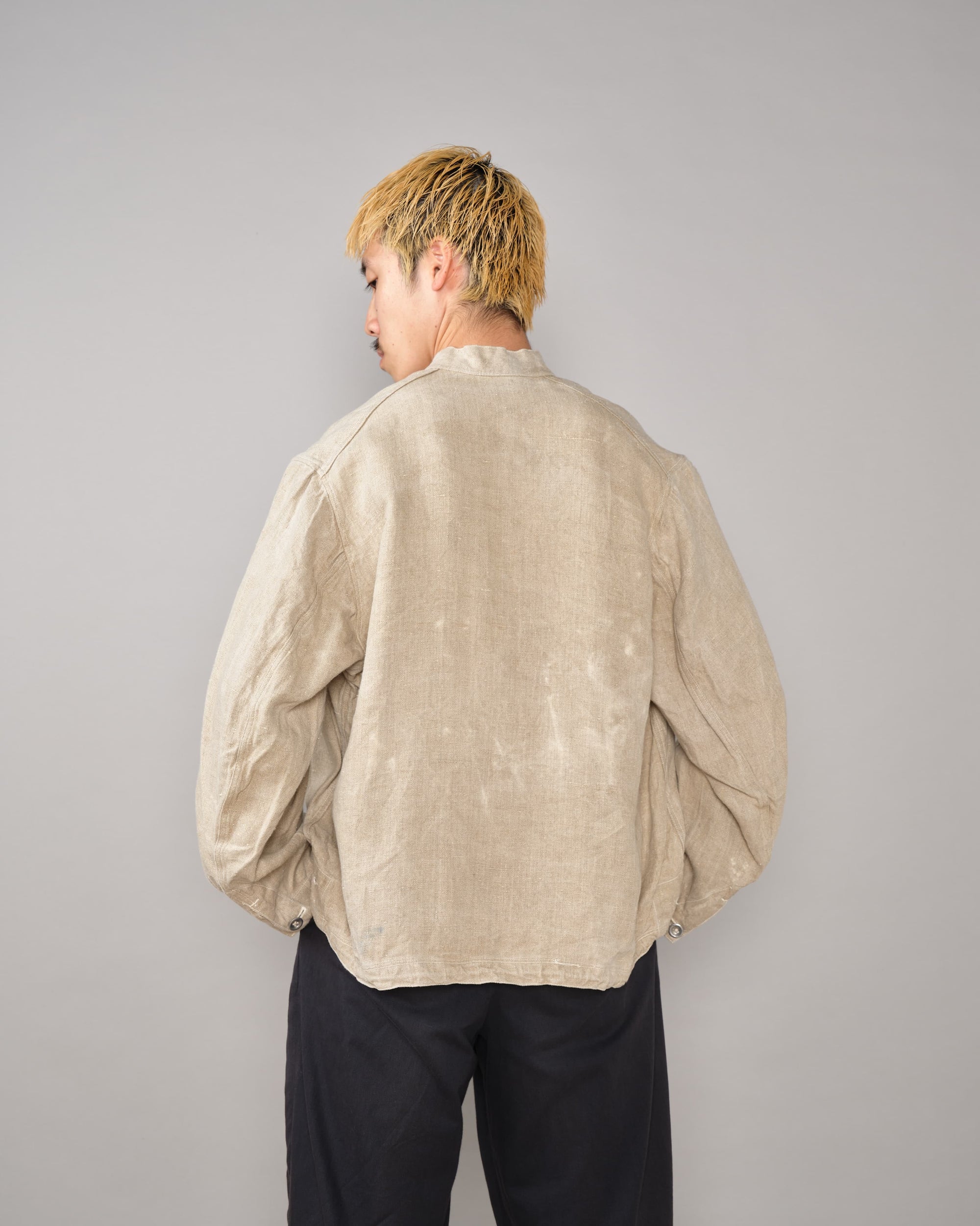 【~40's】WWII German Navy Drillich HBT Linen Work Smock Size.2 "Kriegsmarine"