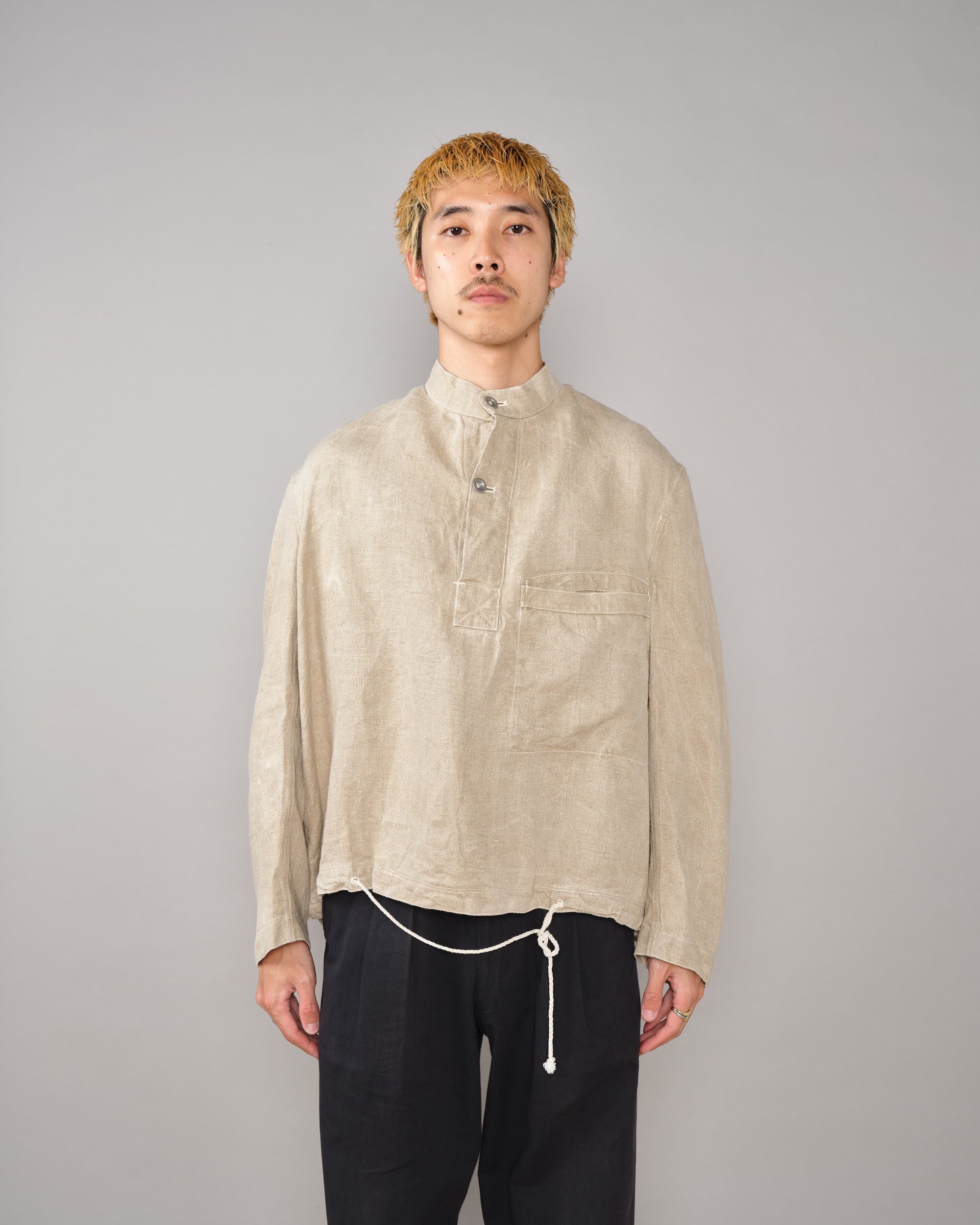 【~40's】WWII German Navy Drillich HBT Linen Work Smock Size.2 "Kriegsmarine"