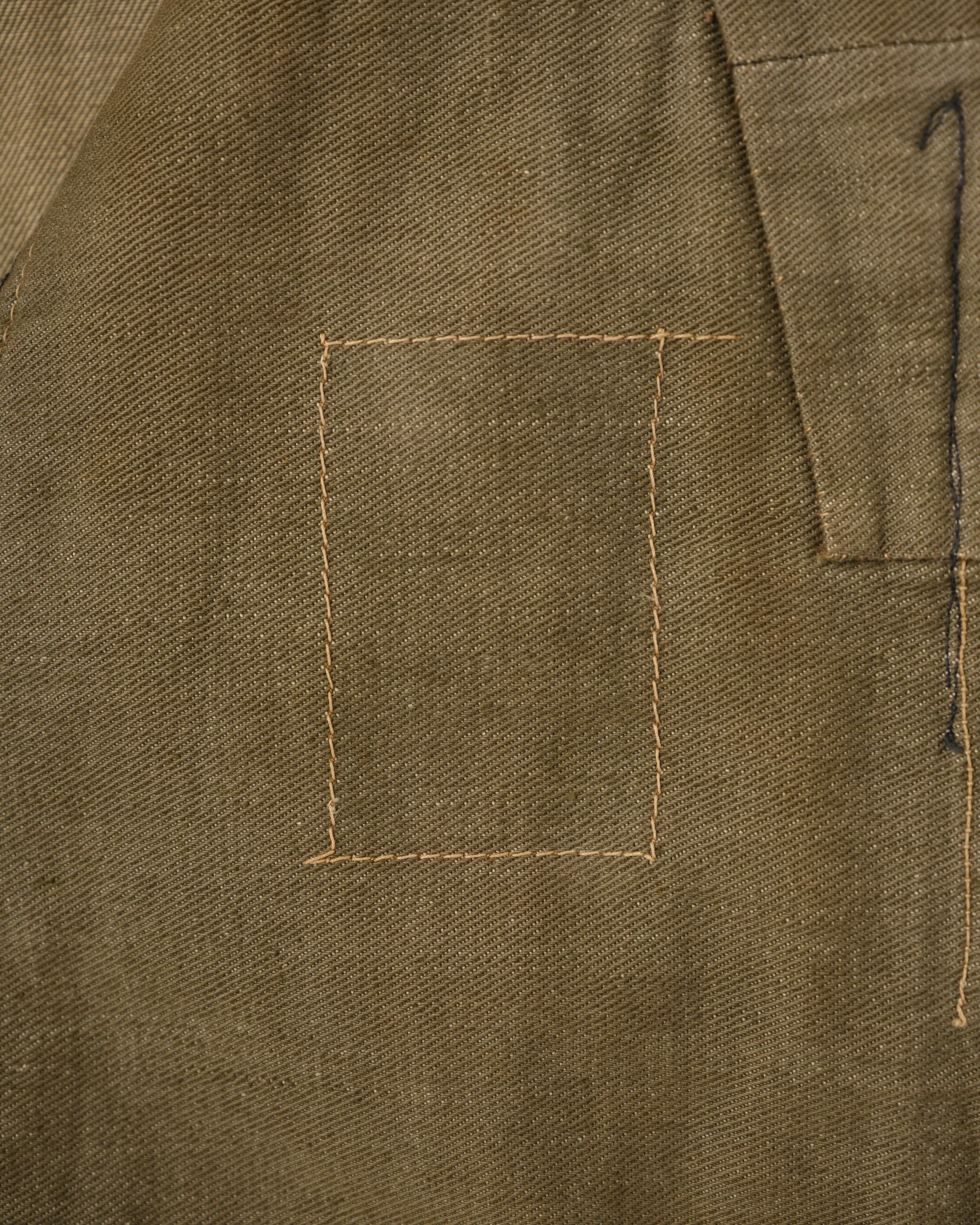【~40's】WWII German Army British Green Denim Fabric Made Short Jacket