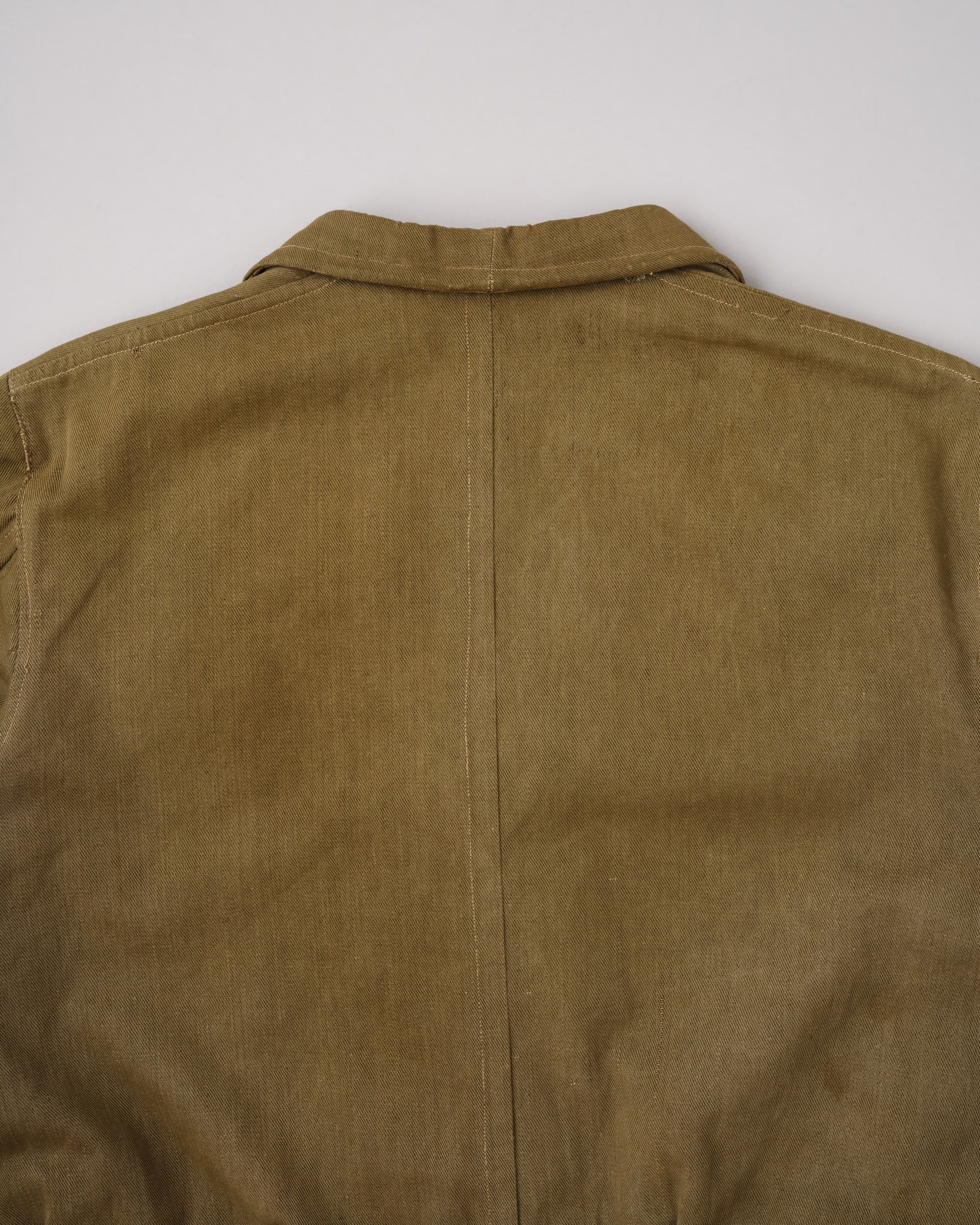 【~40's】WWII German Army British Green Denim Fabric Made Short Jacket