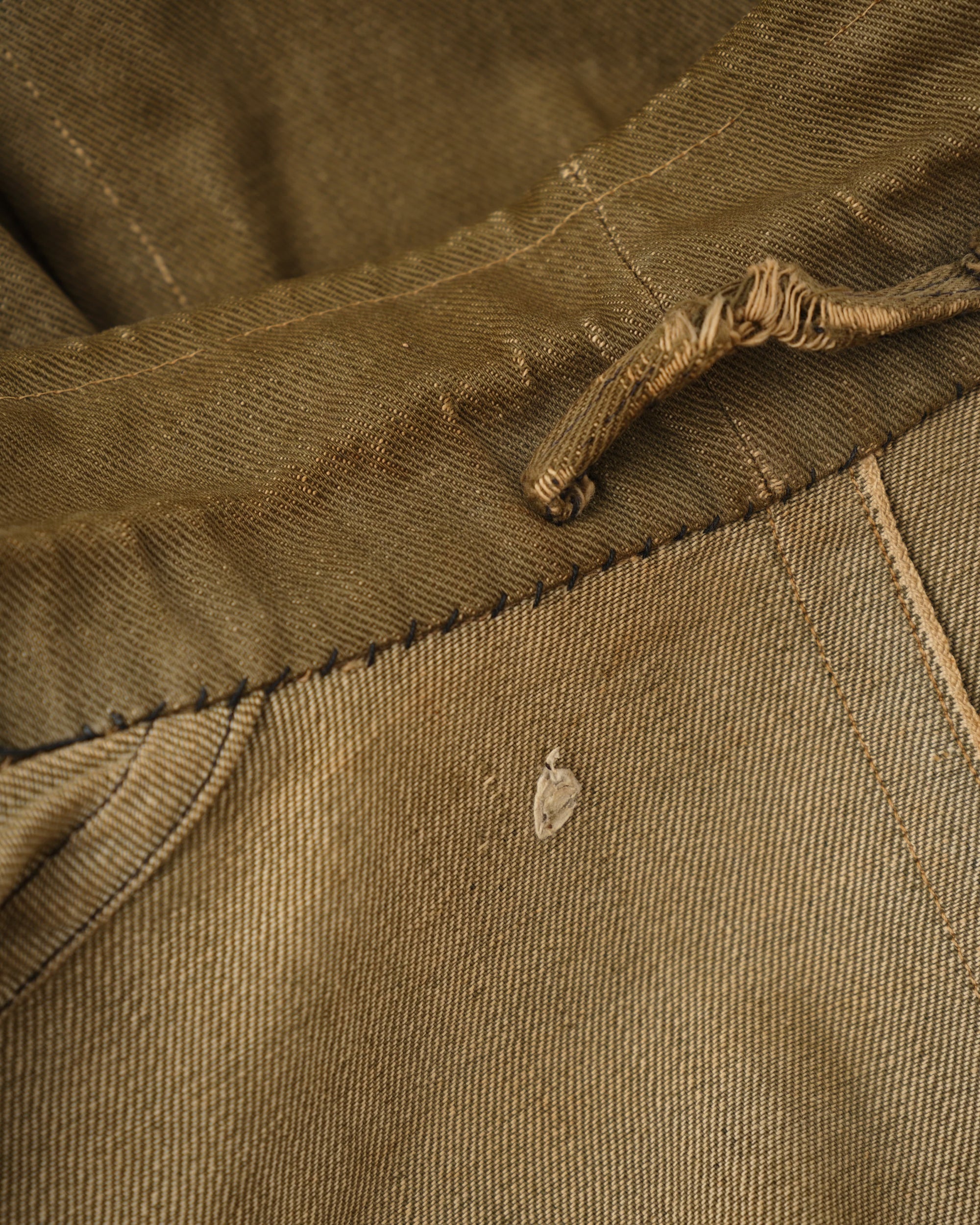 【~40's】WWII German Army British Green Denim Fabric Made Short Jacket