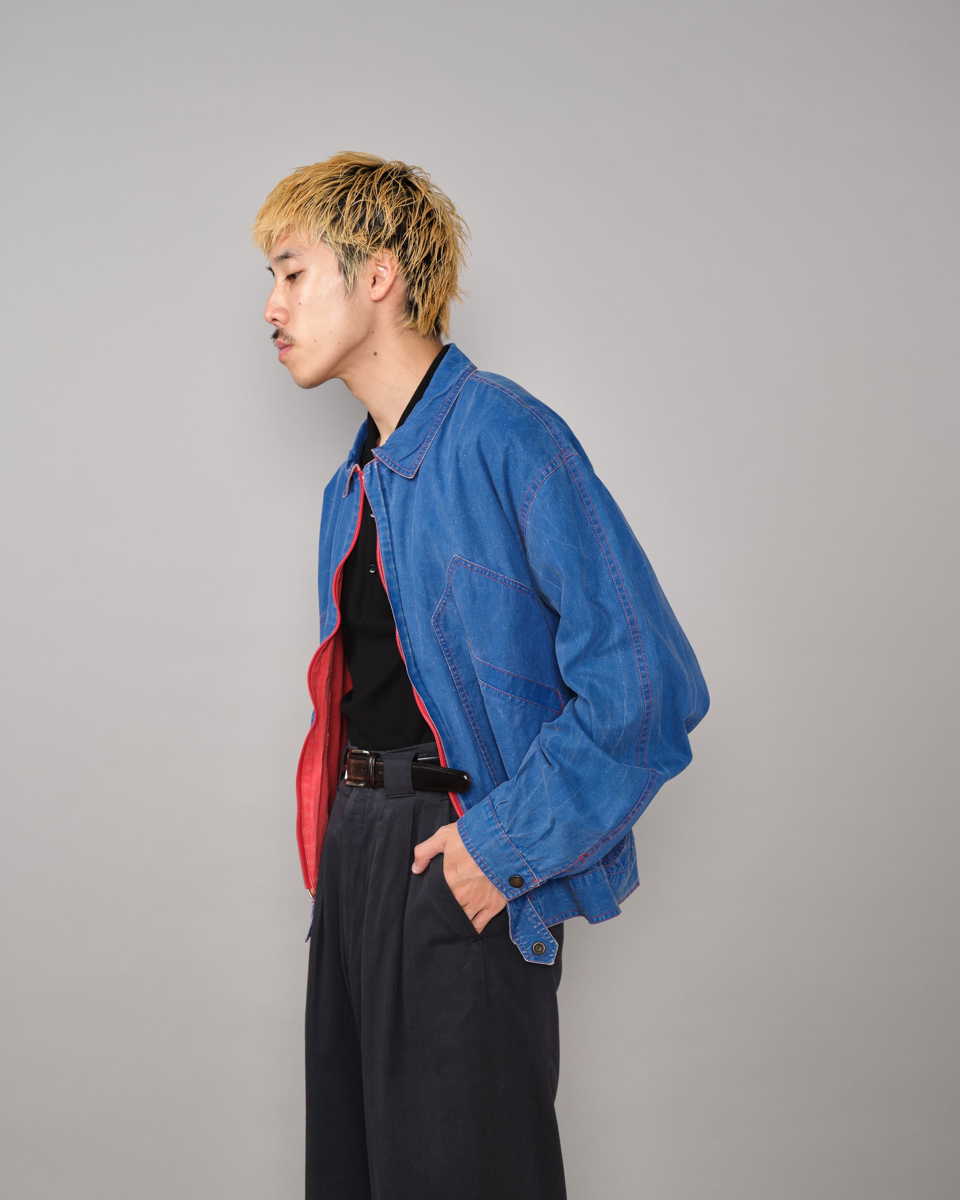 80's] Italian Vintage Tela Stella Type Cotton Polyester Jacket