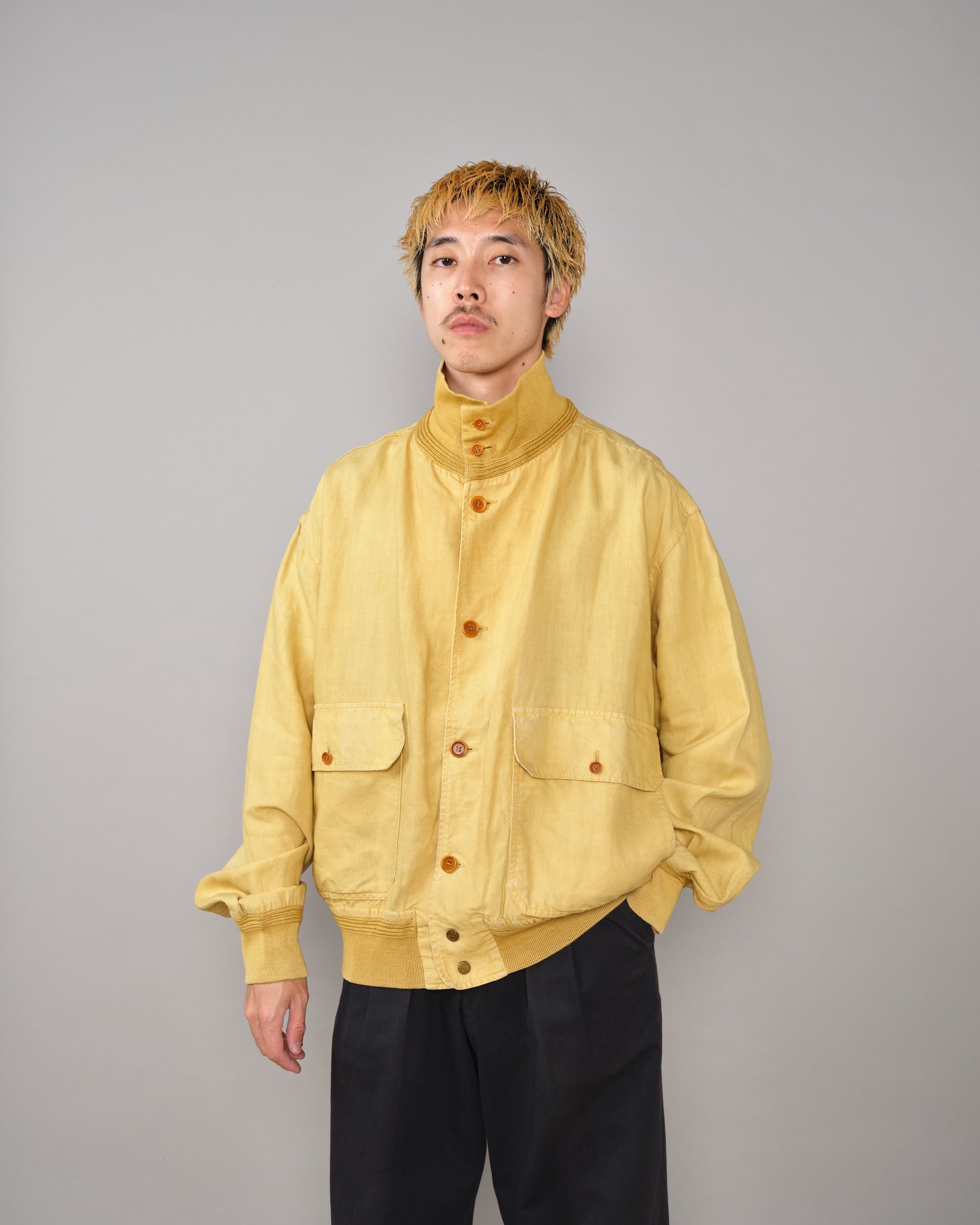 【90SS】Old C.P.Company Garment Dyed Valstarino Type Flax Polyurethane Blouson Size.52