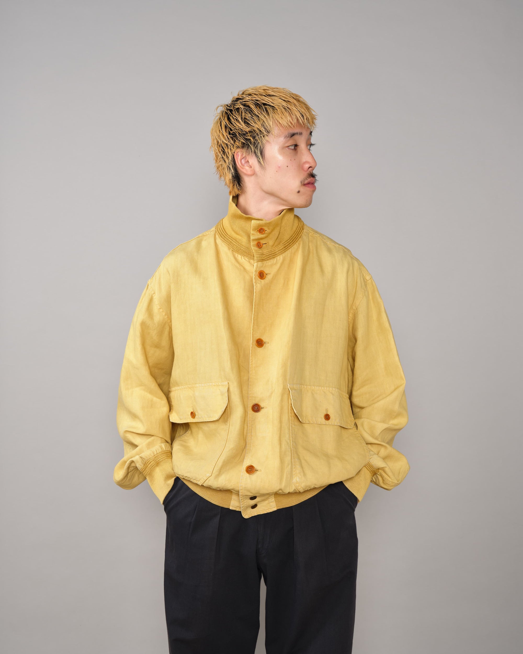 【90SS】Old C.P.Company Garment Dyed Valstarino Type Flax Polyurethane Blouson Size.52