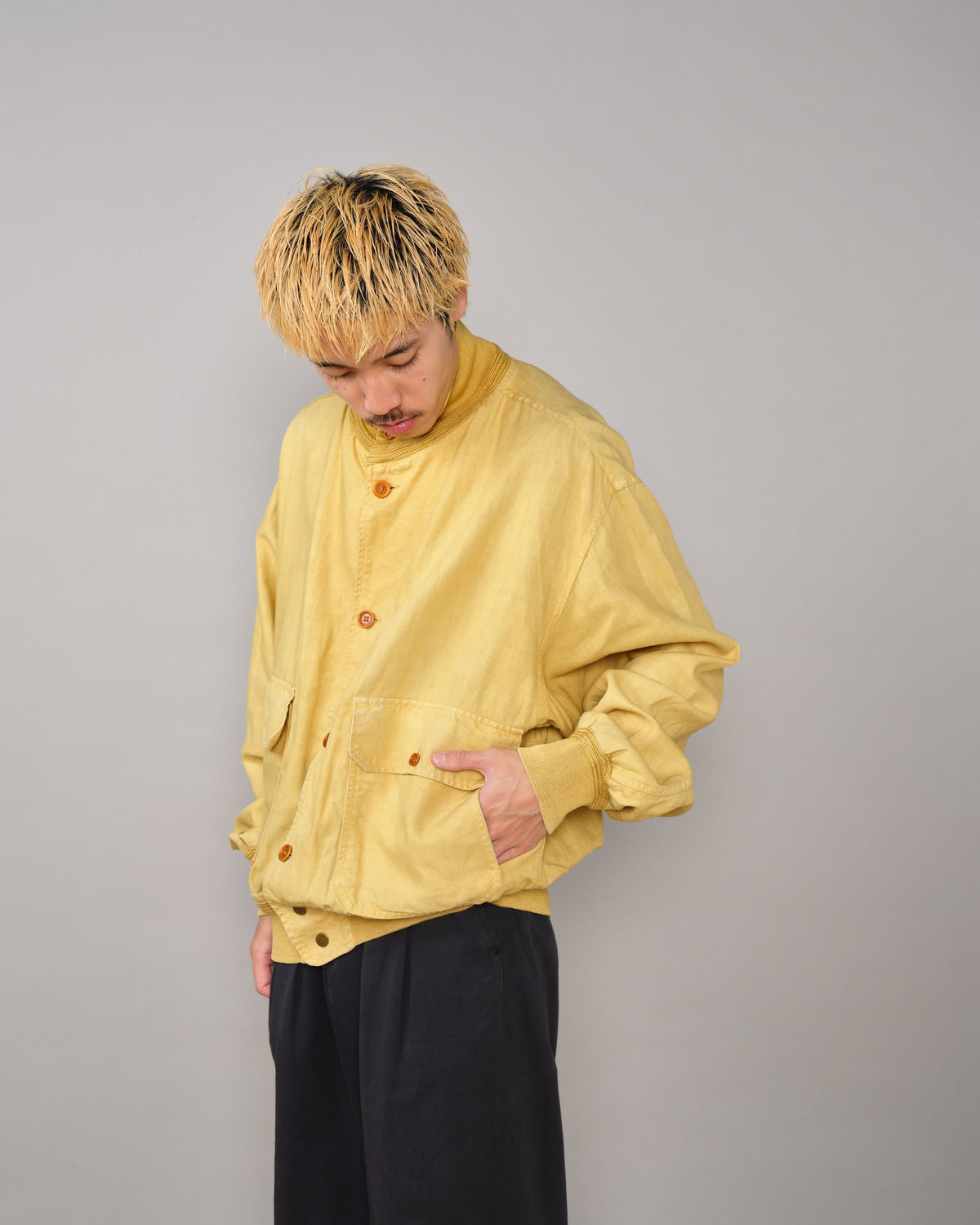 【90SS】Old C.P.Company Garment Dyed Valstarino Type Flax Polyurethane Blouson Size.52