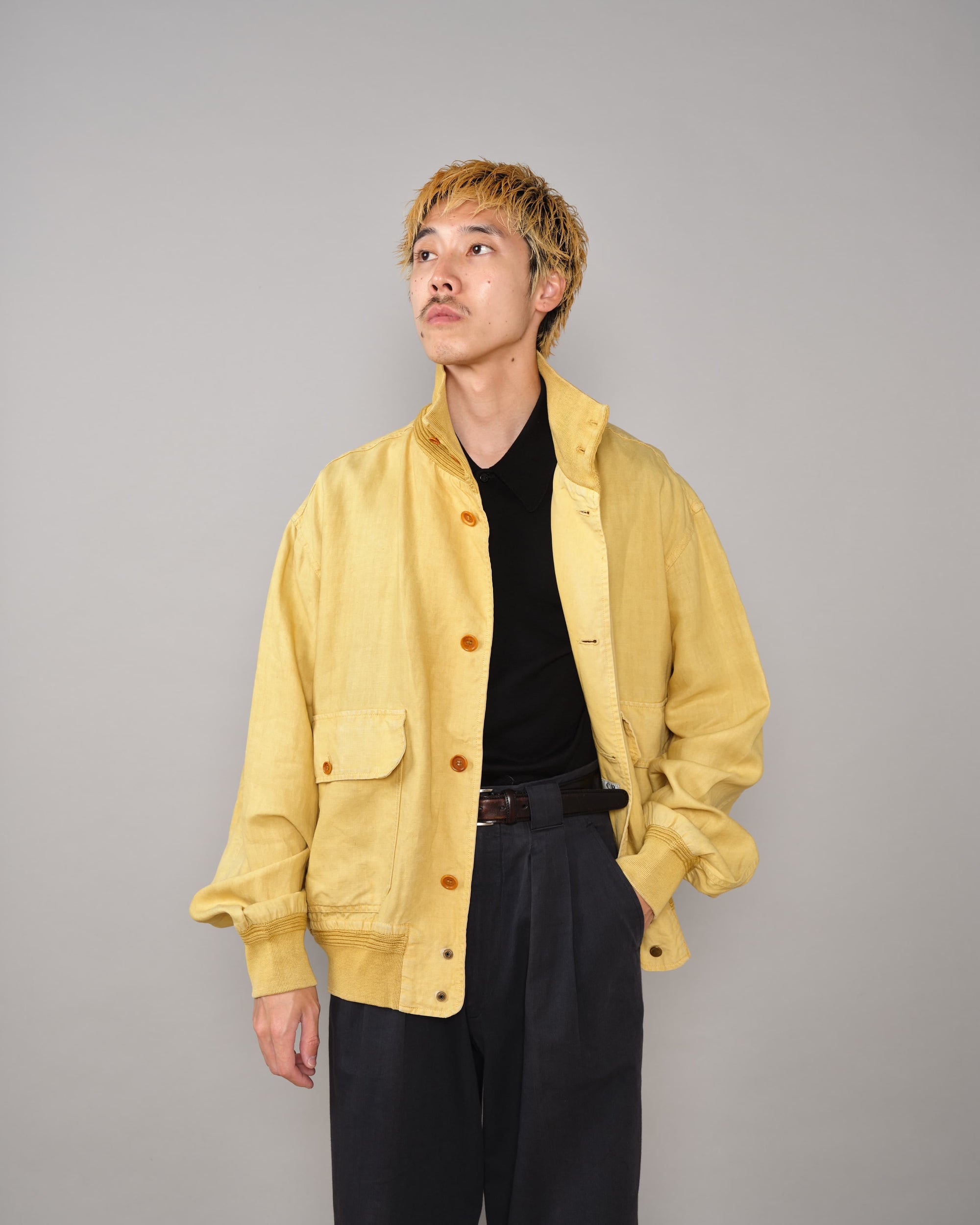 【90SS】Old C.P.Company Garment Dyed Valstarino Type Flax Polyurethane Blouson Size.52