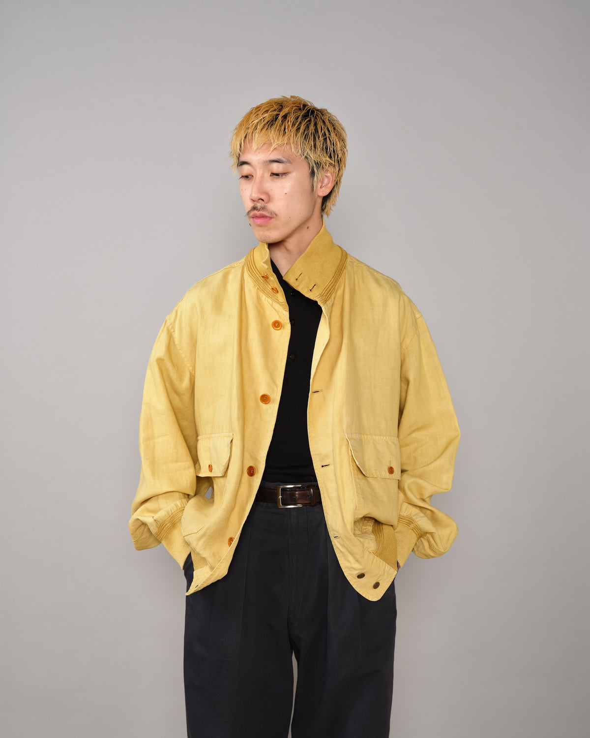 【90SS】Old C.P.Company Garment Dyed Valstarino Type Flax Polyurethane Blouson Size.52