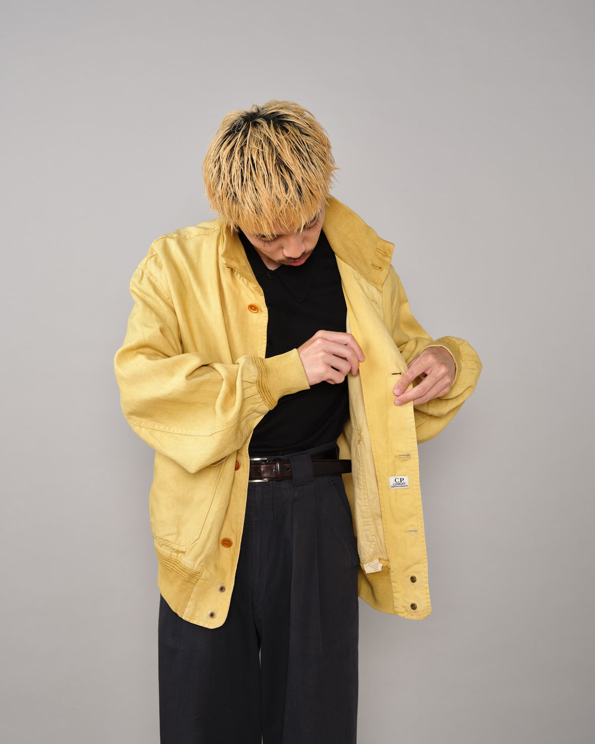 【90SS】Old C.P.Company Garment Dyed Valstarino Type Flax Polyurethane Blouson Size.52