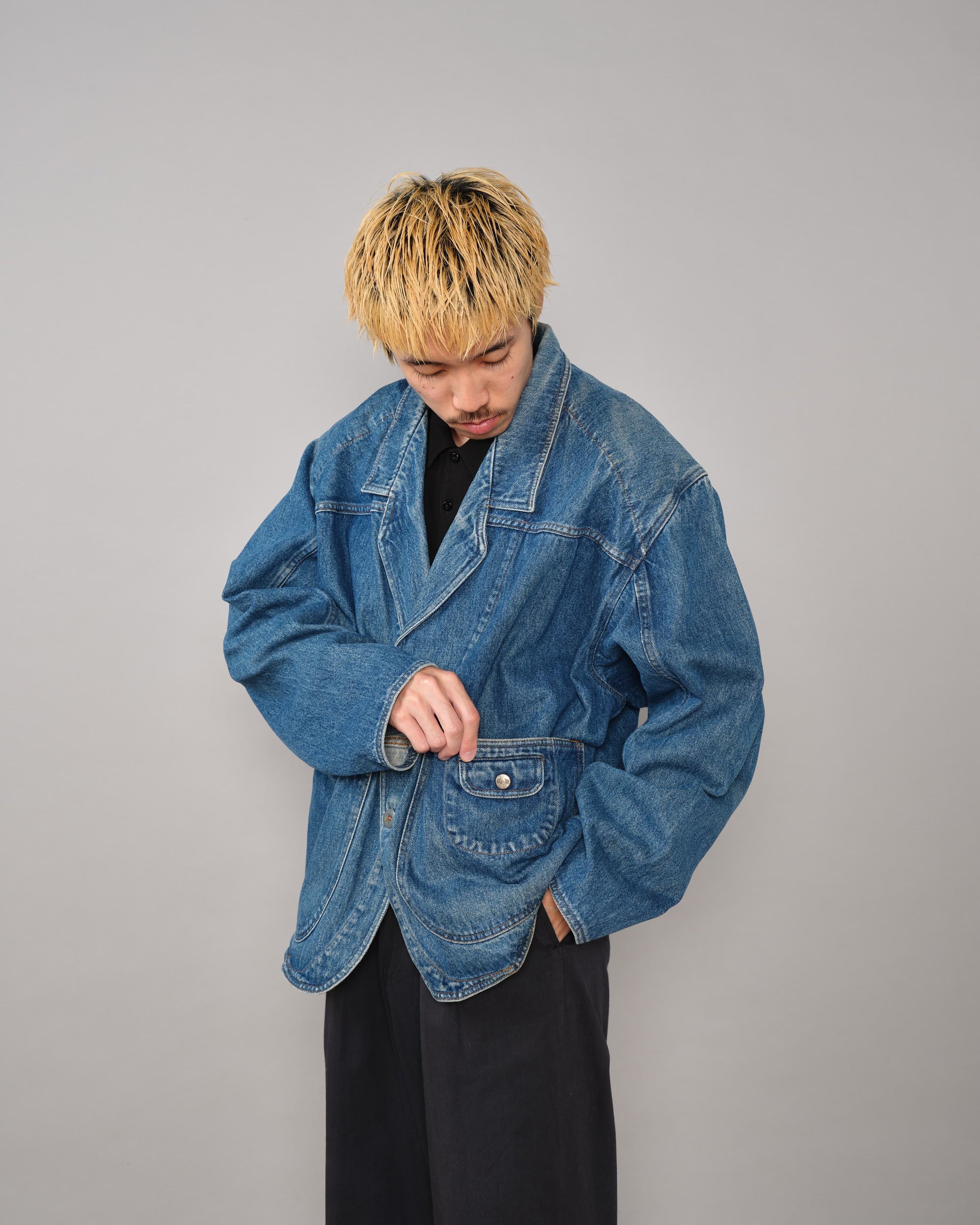 [~80's] Old Marithé François Girbaud Closed Denim Jacket Size.50