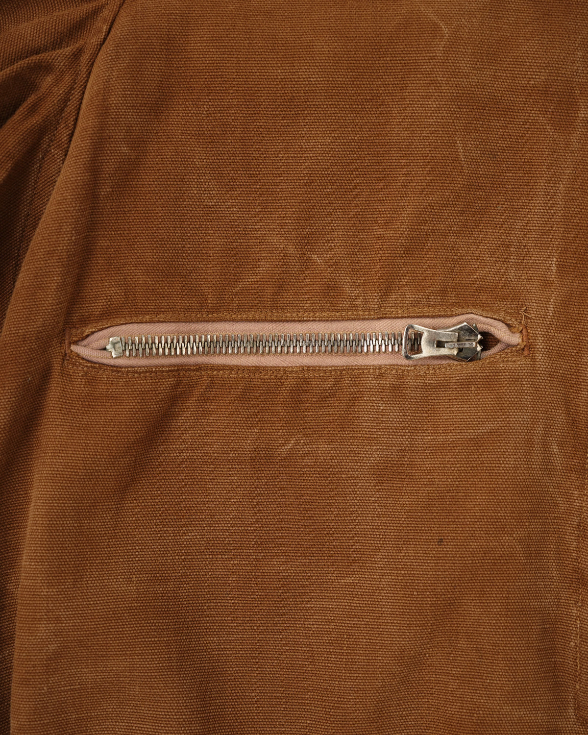 【~40's】French Vintage Raglan Sleeve Brown Cotton Pullover Cyclist Jacket