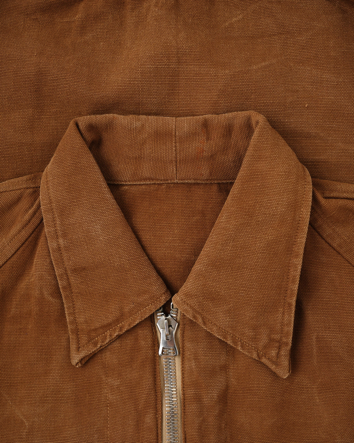【~40's】French Vintage Raglan Sleeve Brown Cotton Pullover Cyclist Jacket