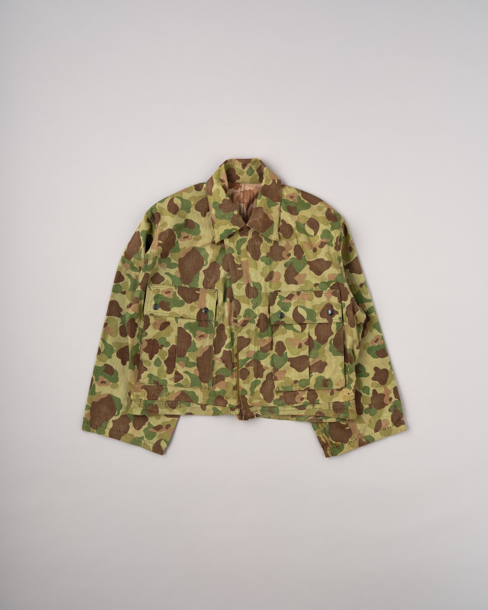 [~40's] WWII U.S.ARMY/U.S.M.C Frogskin Camouflage Short Jacket Size.44L "Overalls Modified"