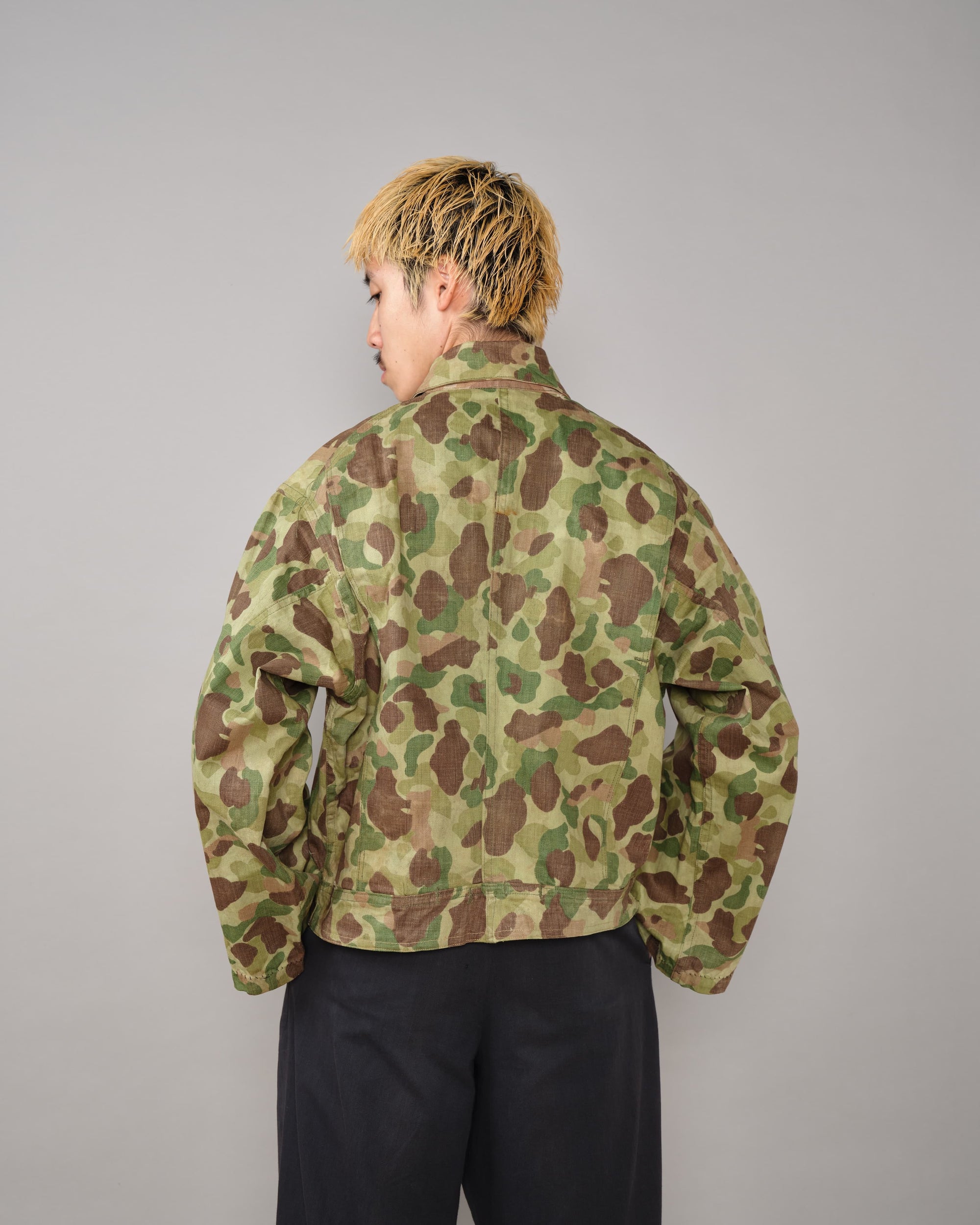 [~40's] WWII U.S.ARMY/U.S.M.C Frogskin Camouflage Short Jacket Size.44L "Overalls Modified"