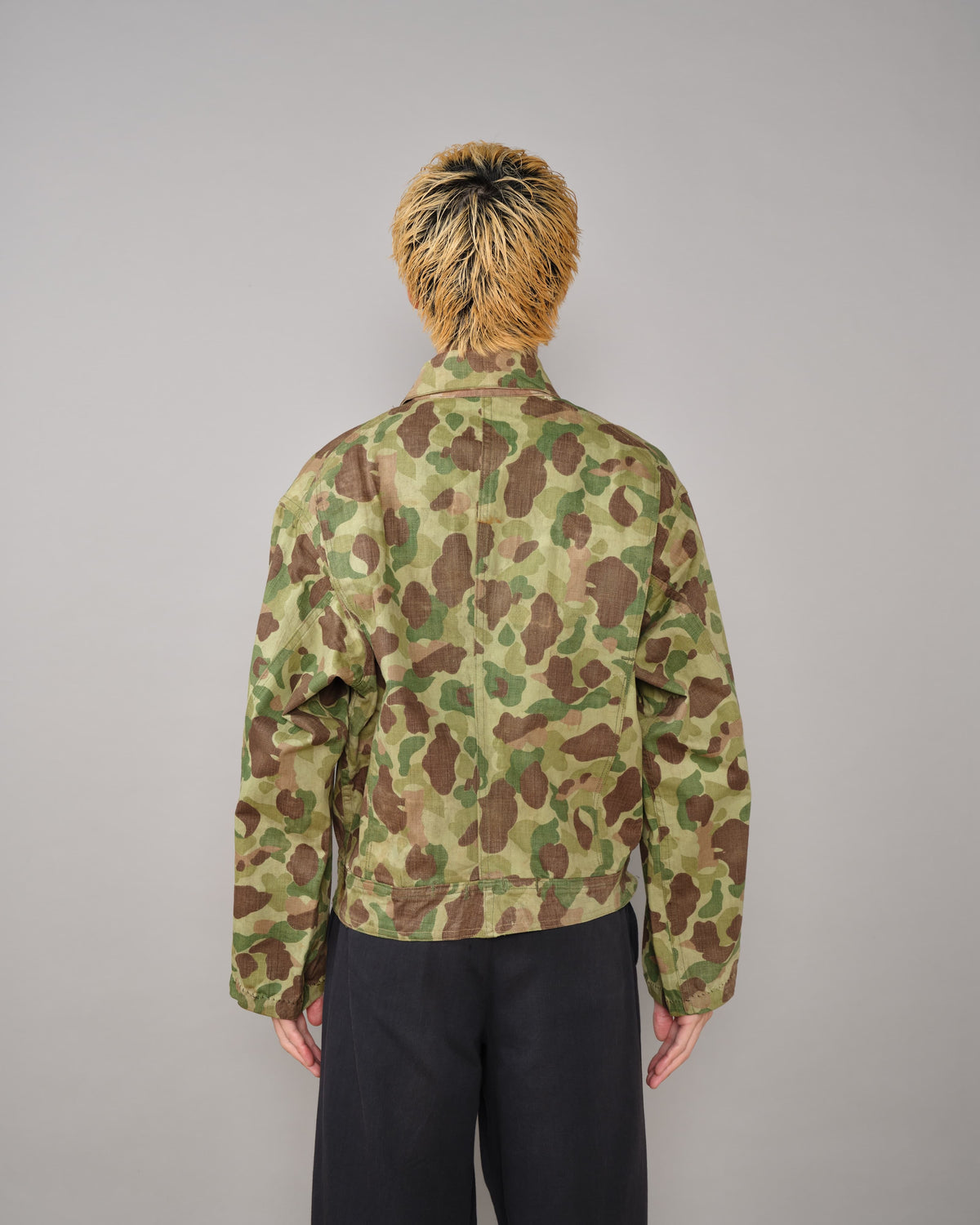 [~40's] WWII U.S.ARMY/U.S.M.C Frogskin Camouflage Short Jacket Size.44L "Overalls Modified"