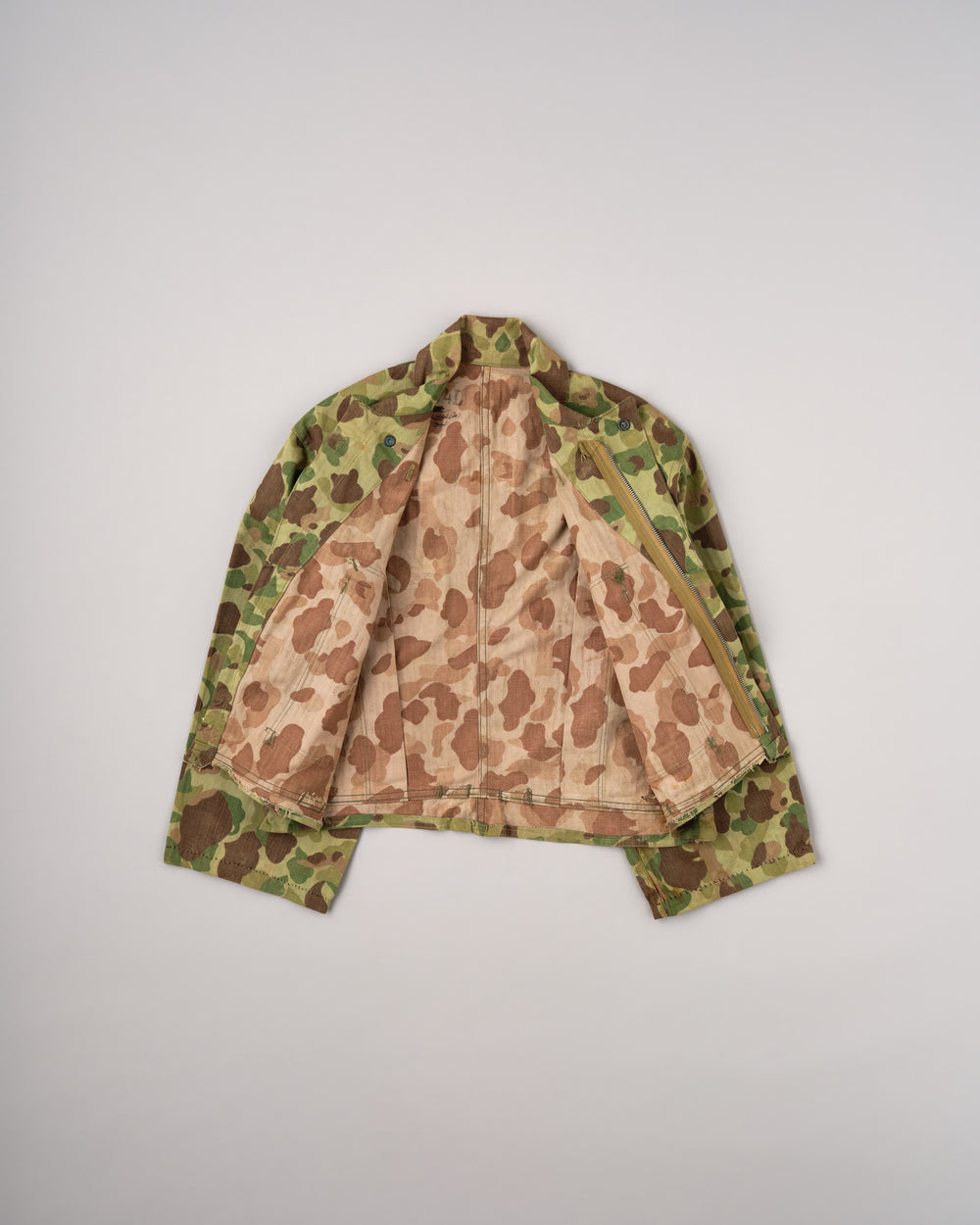 [~40's] WWII U.S.ARMY/U.S.M.C Frogskin Camouflage Short Jacket Size.44L "Overalls Modified"