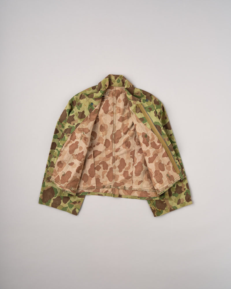 【~40's】WWII U.S.ARMY/U.S.M.C Frogskin Camouflage Short Jacket Size.44L "Overalls Modified"