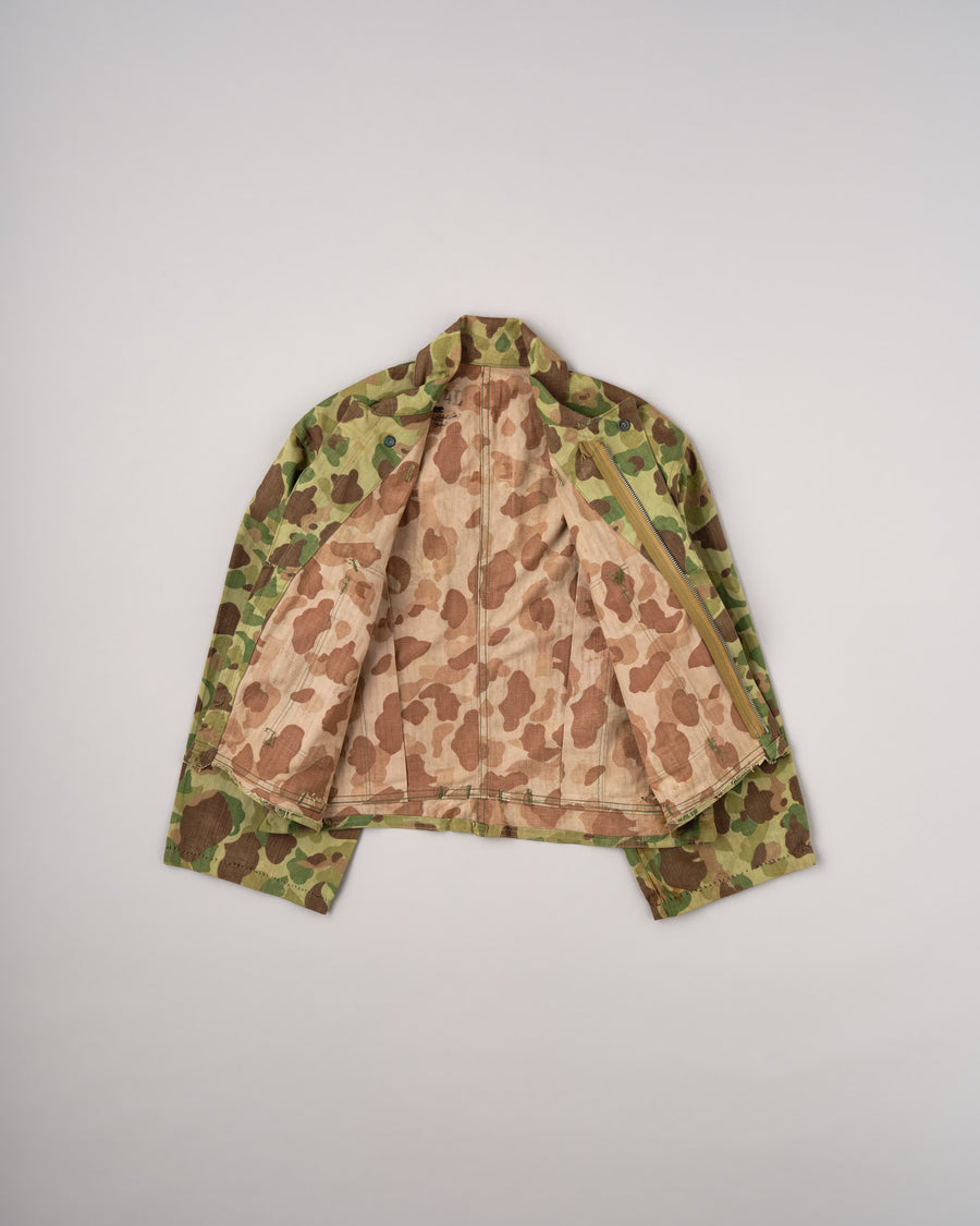 Vue d'ensemble de [~40's] WWII U.S.ARMY/U.S.M.C Frogskin Camouflage Short Jacket Size.44L "Overalls Modified"