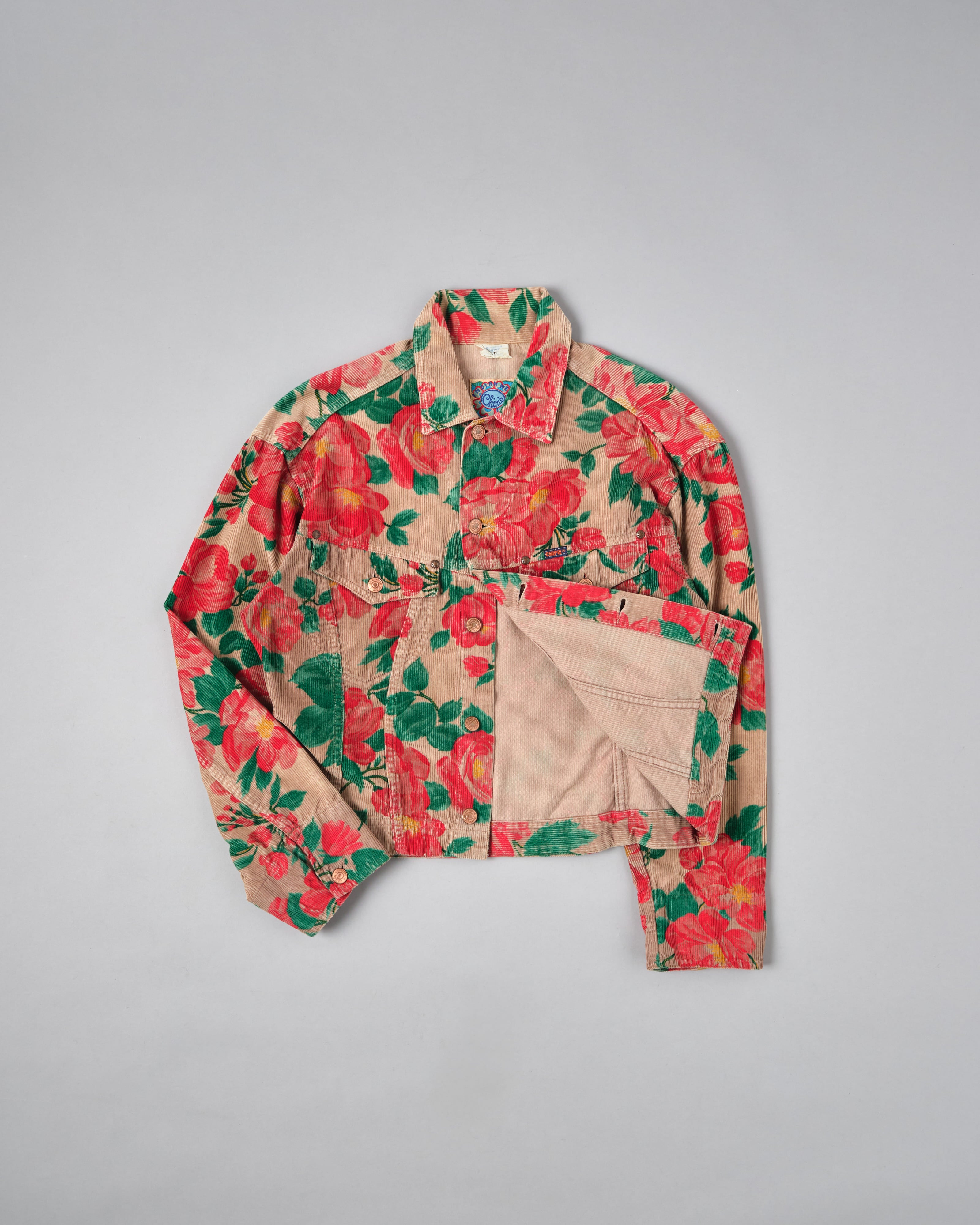 [~ 80's] French Vintage Floral ทั่วทุกรูปแบบ Jacket Jacket.l "Chipie"