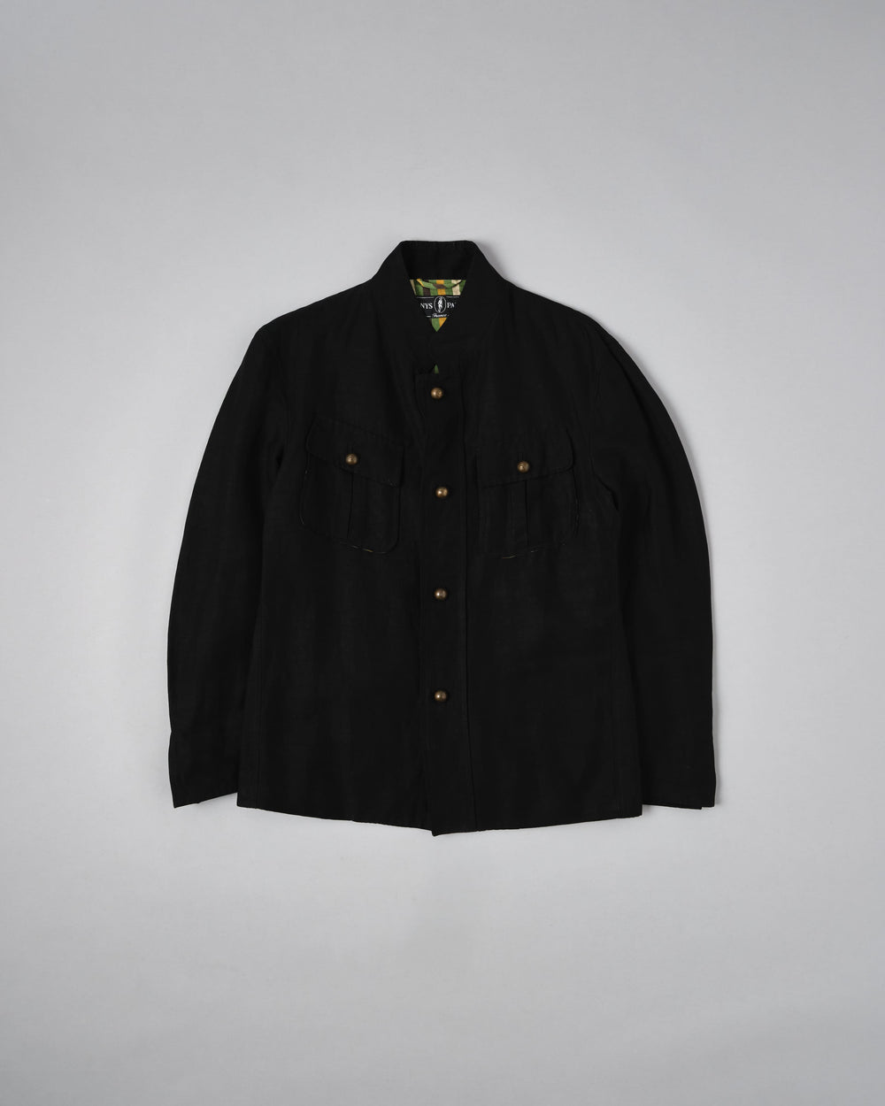 【~00's】Old ARNYS PARIS Silk Linen Stand Collar Jacket Size.46