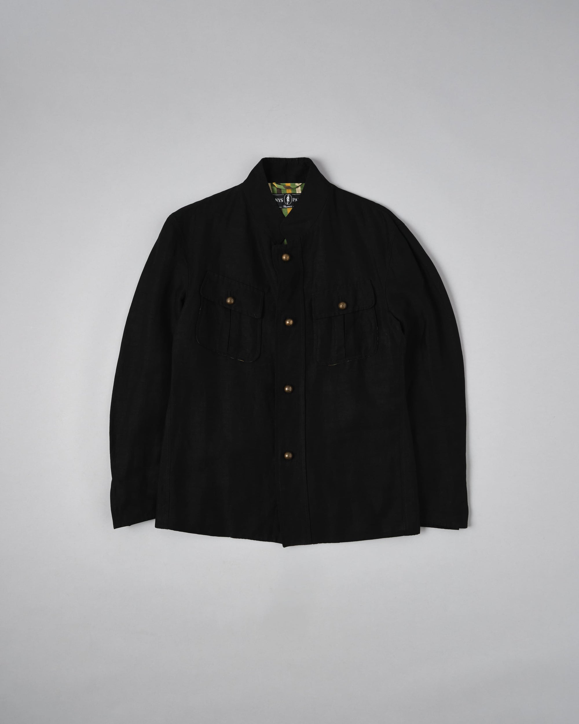 ［~00's］Old ARNYS PARIS Silk Linen Stand Collar Jacket Size.46