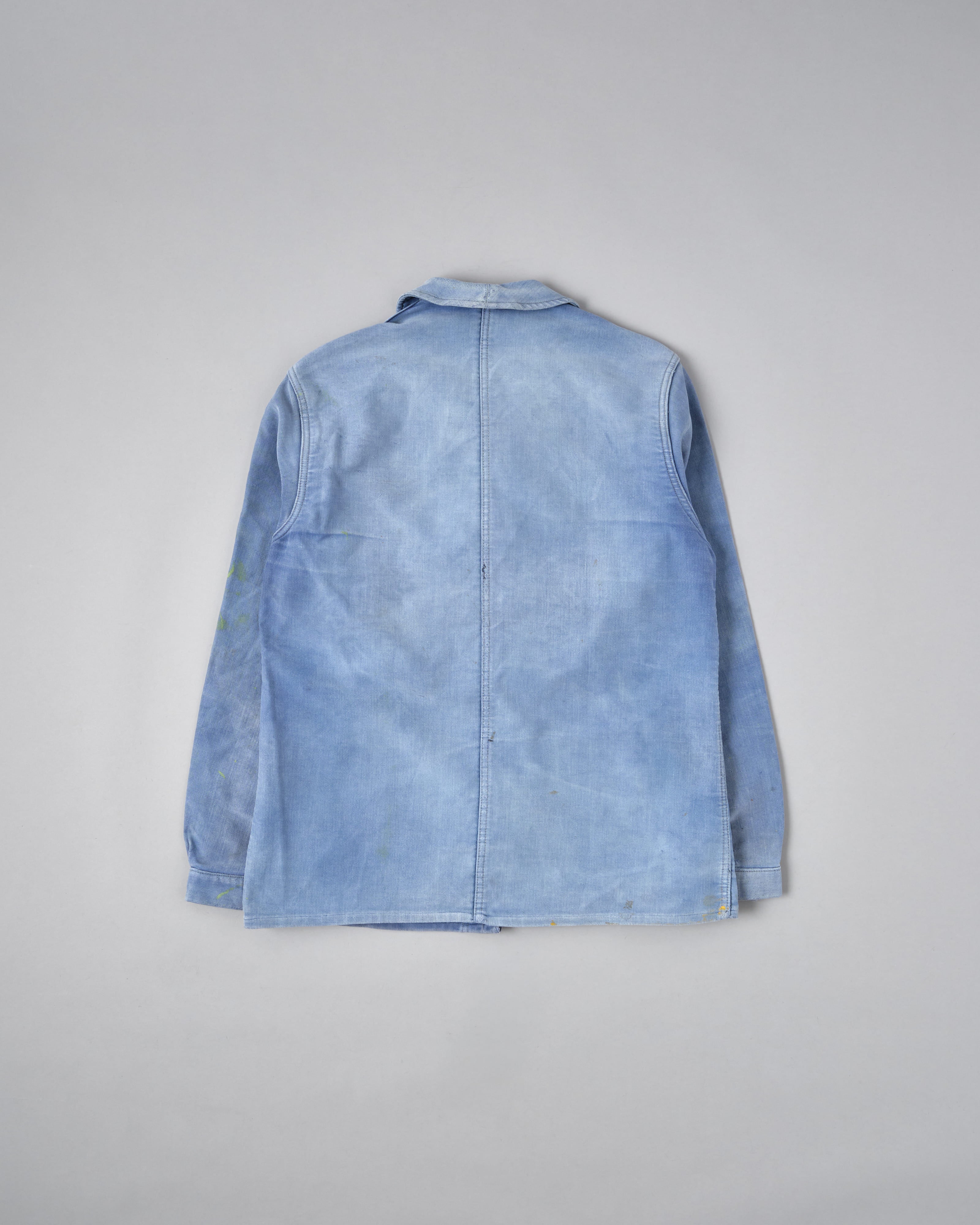 [~ 40's] Veste de travail de moleskin bleu vintage française "Adolphe Lafont"