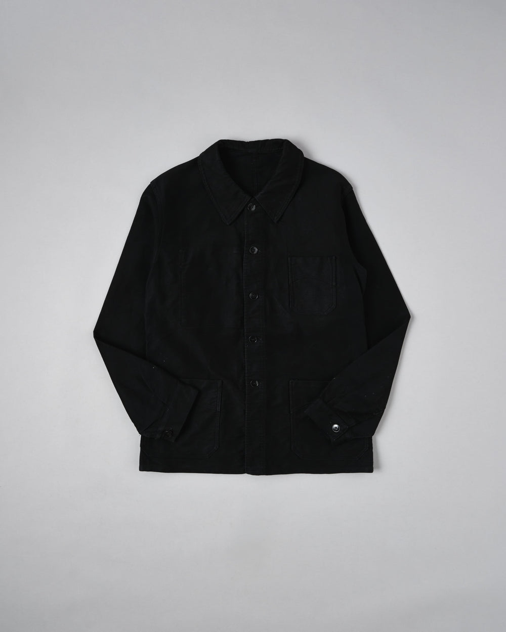 ［~40's］French Vintage Black Moleskin Work Jacket "Vulcain"