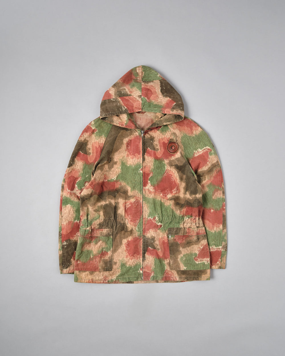 【~60's】Czechoslovakian Army Sumpfmuster Pattern Camouflage Raglan Sleeve Zip Up Hooded Jacket "Localmade"