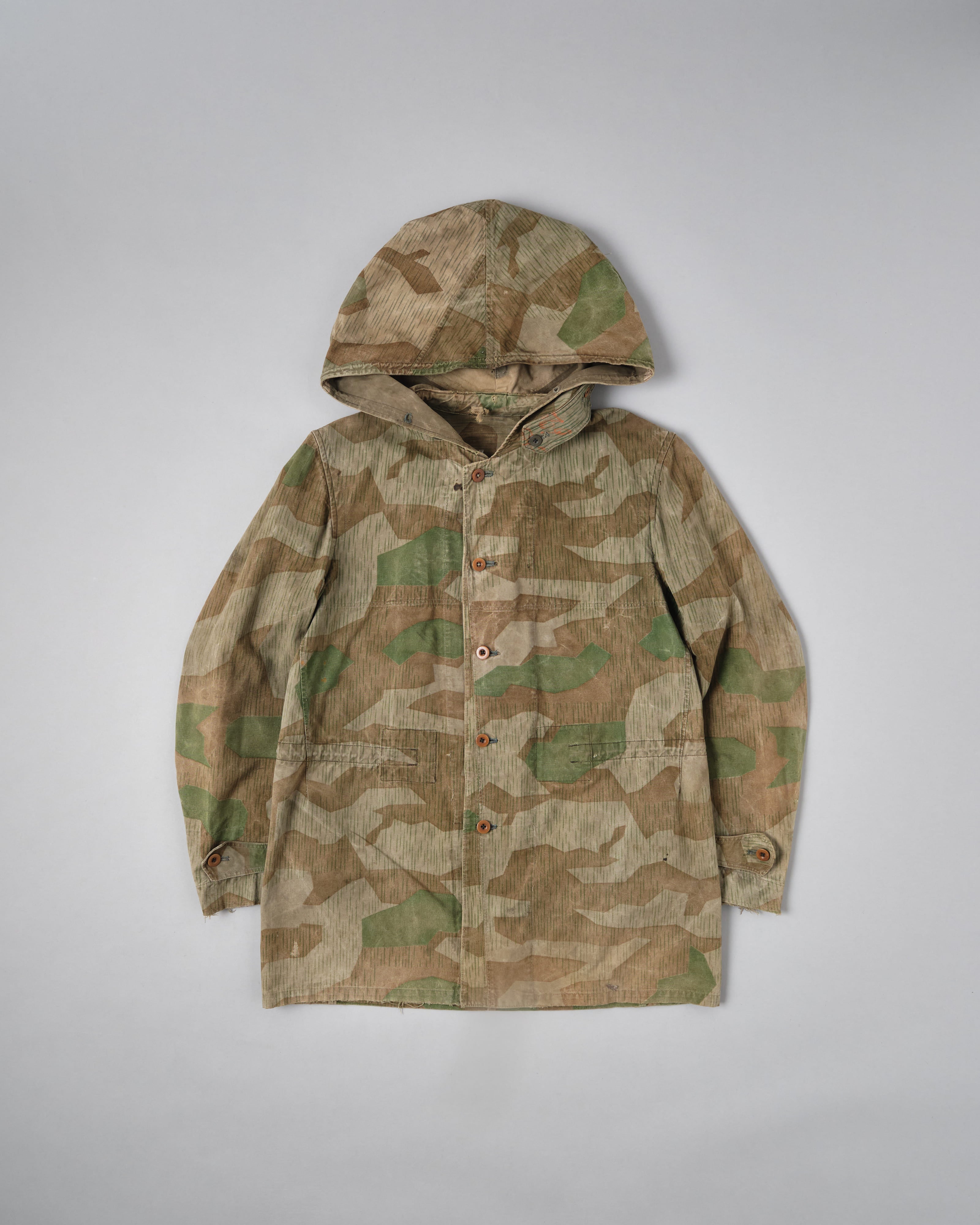 【~40's】WWII German Army Splinter Camouflage Hooded Jacket "Localmade" "Wehrmacht"