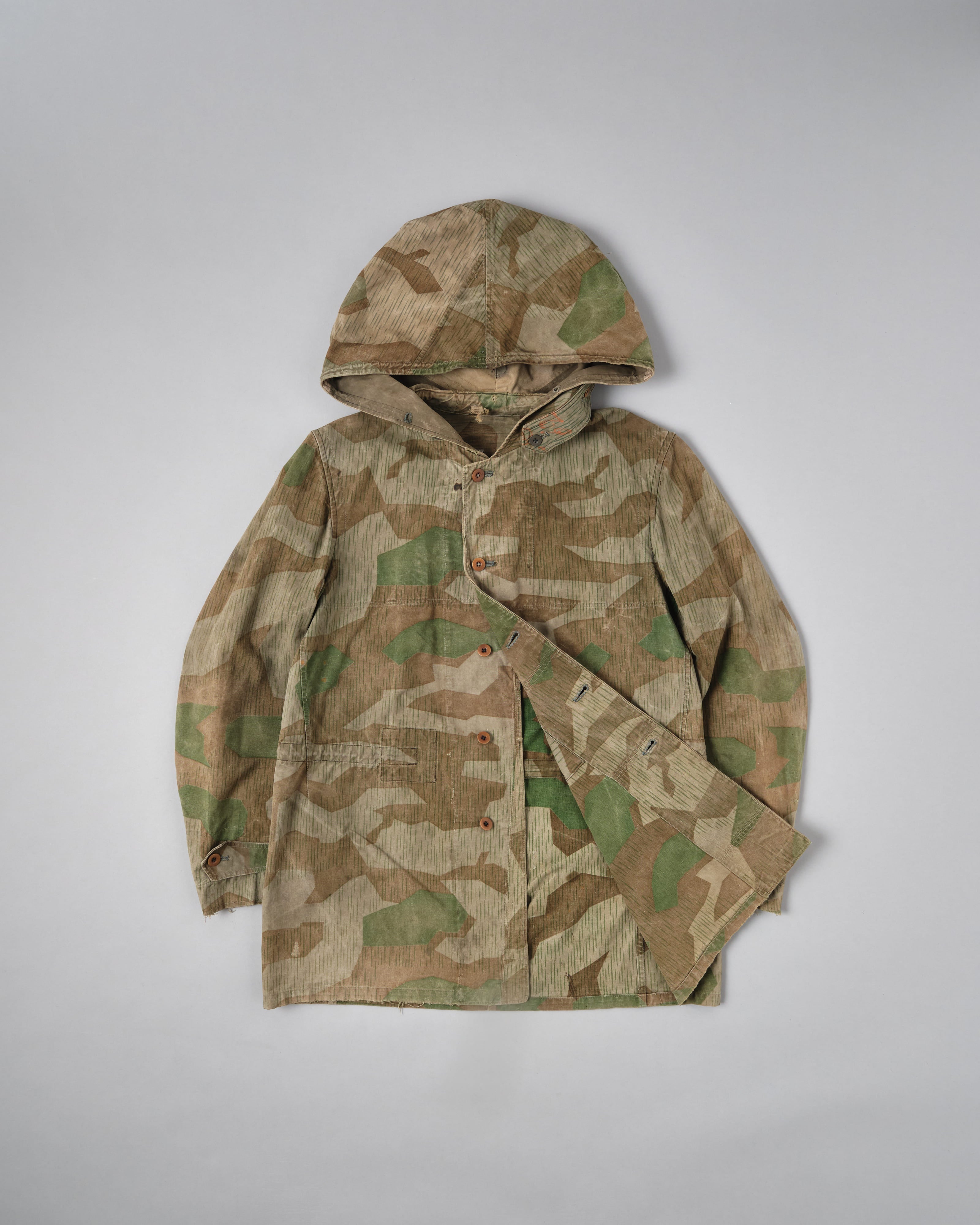【~40's】WWII German Army Splinter Camouflage Hooded Jacket "Localmade" "Wehrmacht"