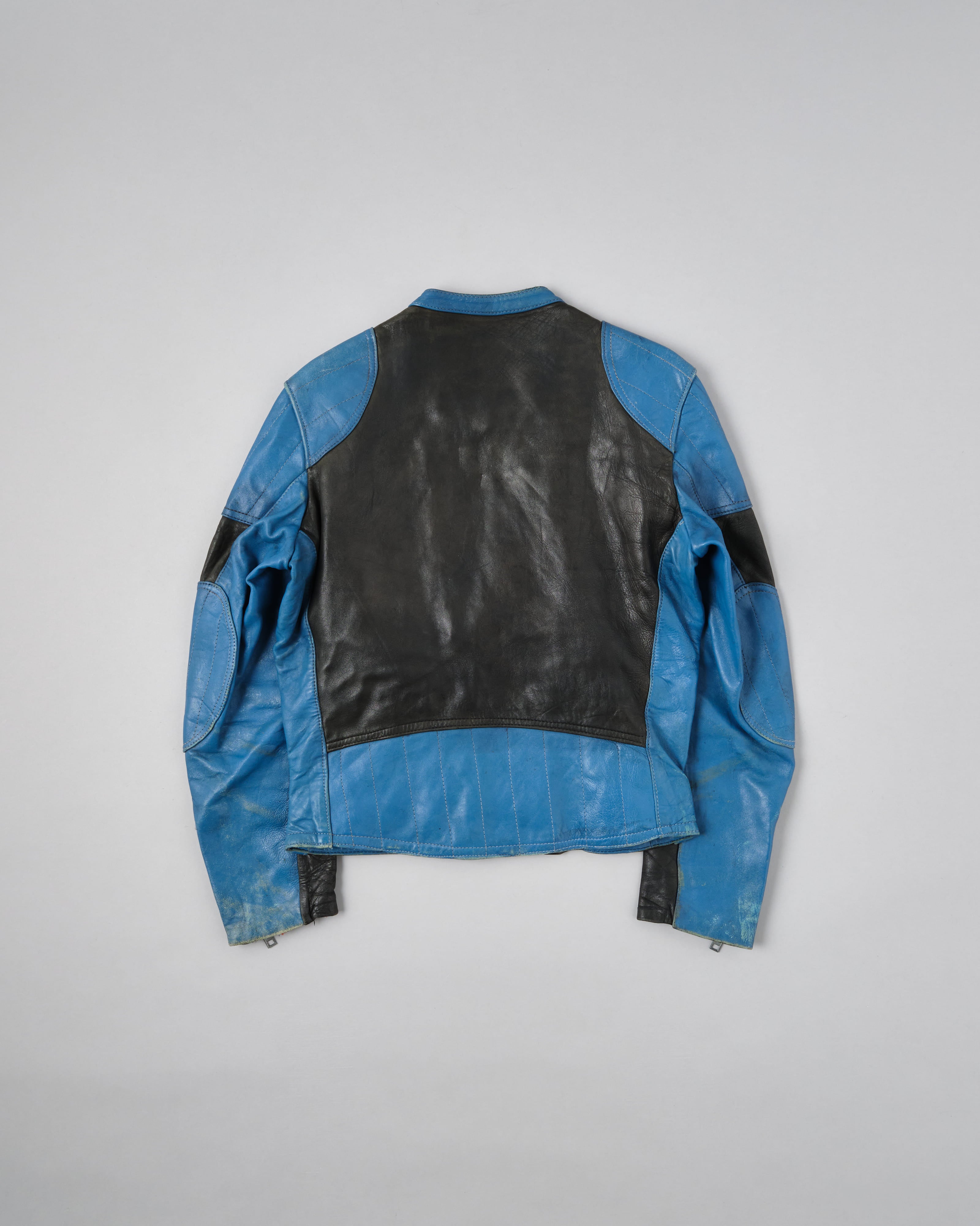 60's］French Vintage Switching Color Leather Riders Jacket Size.48