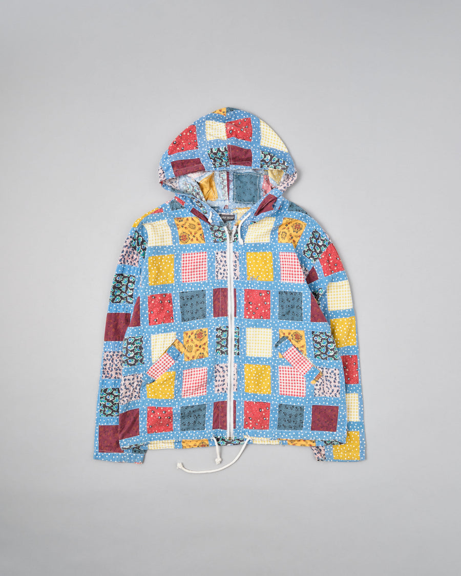 【~90’s】Old NAF NAF Various Patterned Patchwork Zip Up Hooded Jacket の全体写真