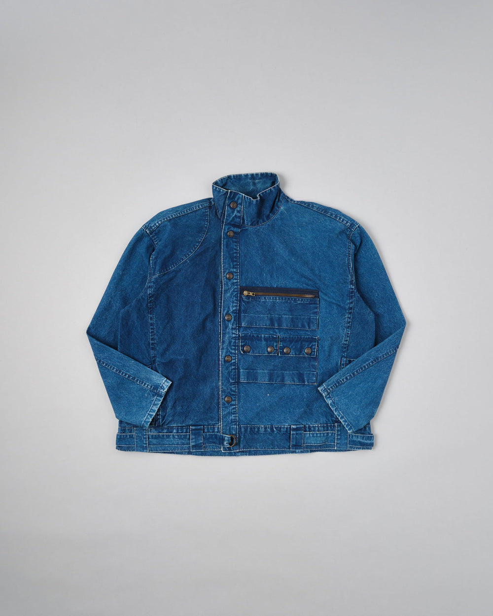 【~70’s】French Vintage Deformed Design Indigo Blue Cotton Jacket