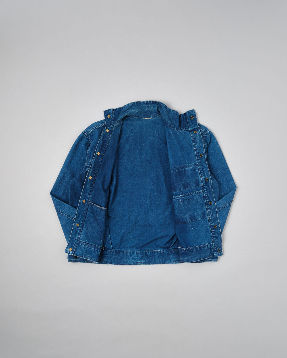 【~70’s】French Vintage Deformed Design Indigo Blue Cotton Jacket