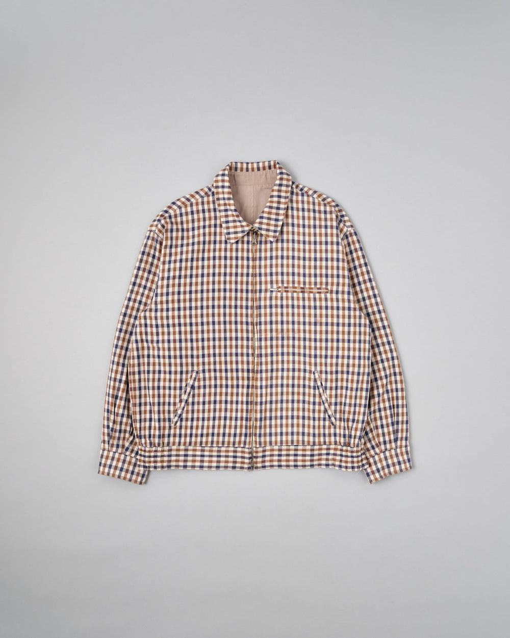 ［~00's］Old Aquascutum Club Check Reversible Harrington Jacket Size.M