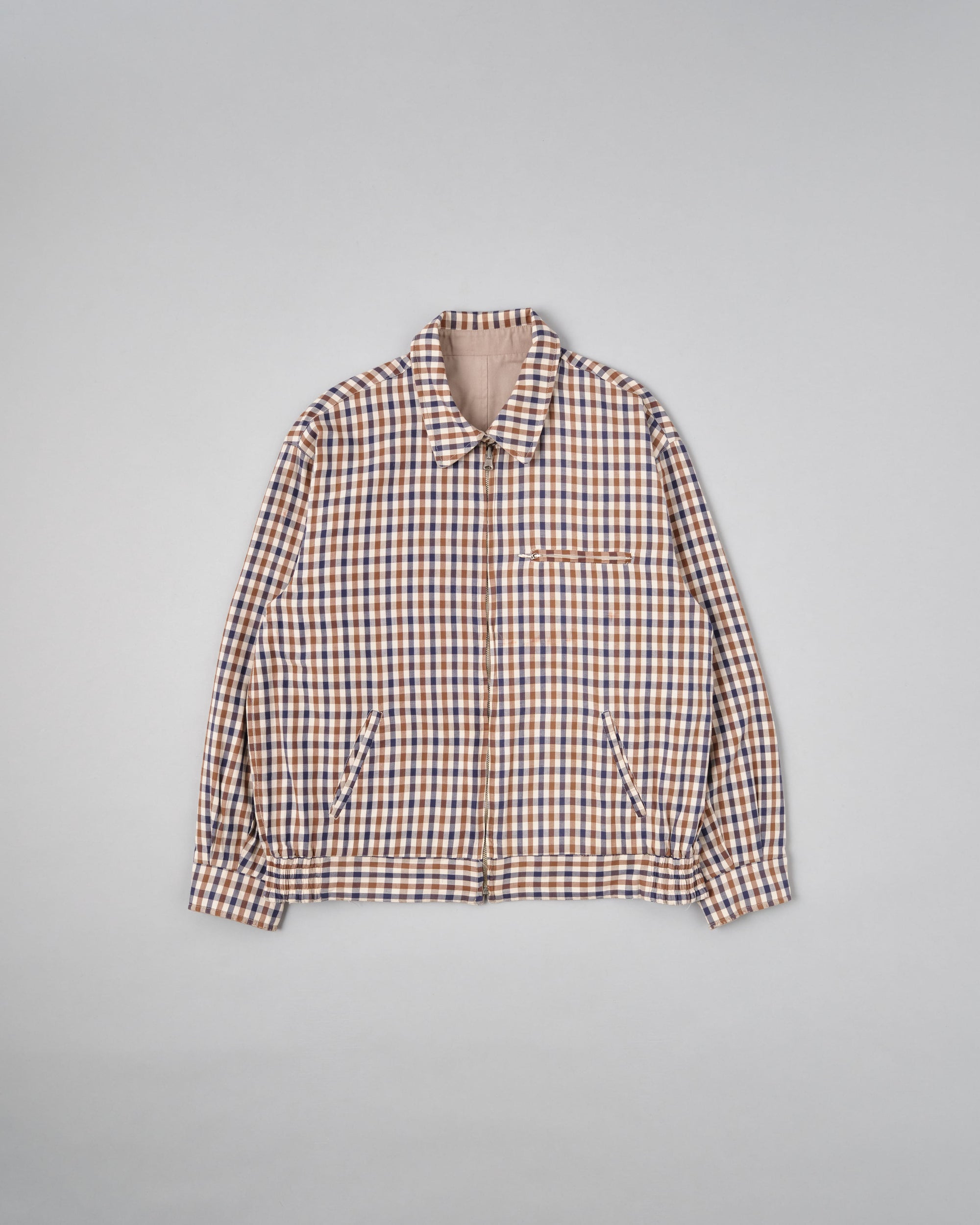 ［~00's］Old Aquascutum Club Check Reversible Harrington Jacket Size.M