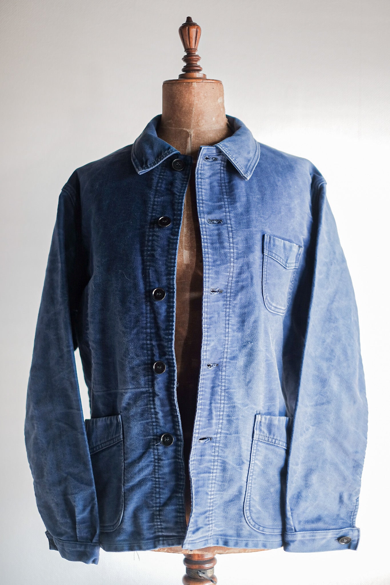 ［~50's］French Vintage Blue Moleskin Work Jacket "Le Mont St. Michel"