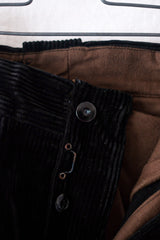 【~40's】French Vintage Black Corduroy Work Pants "Dead Stock"