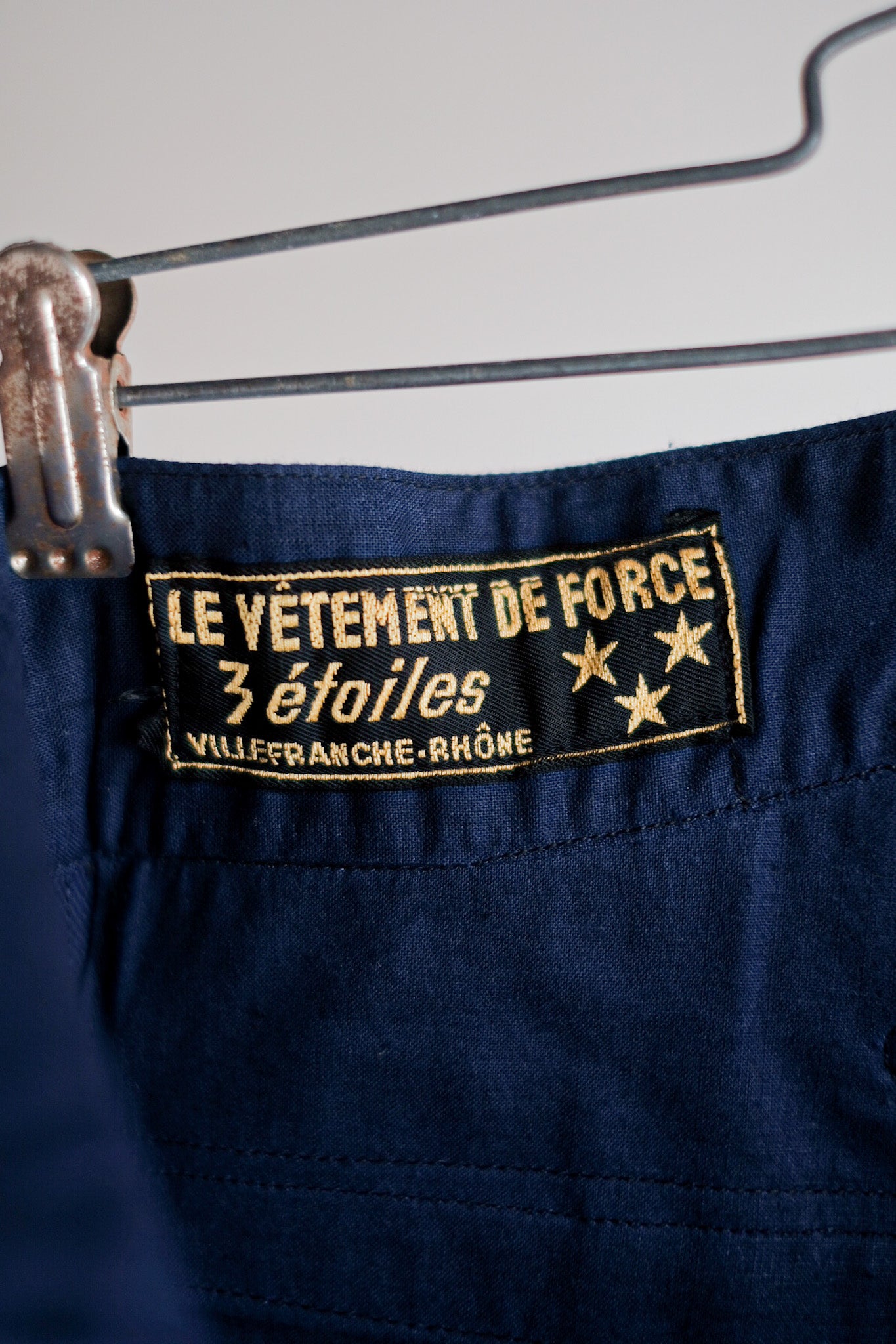 [~ 40's] French Vintage Blue Cotton Twil Work Pants "Dead Stock"