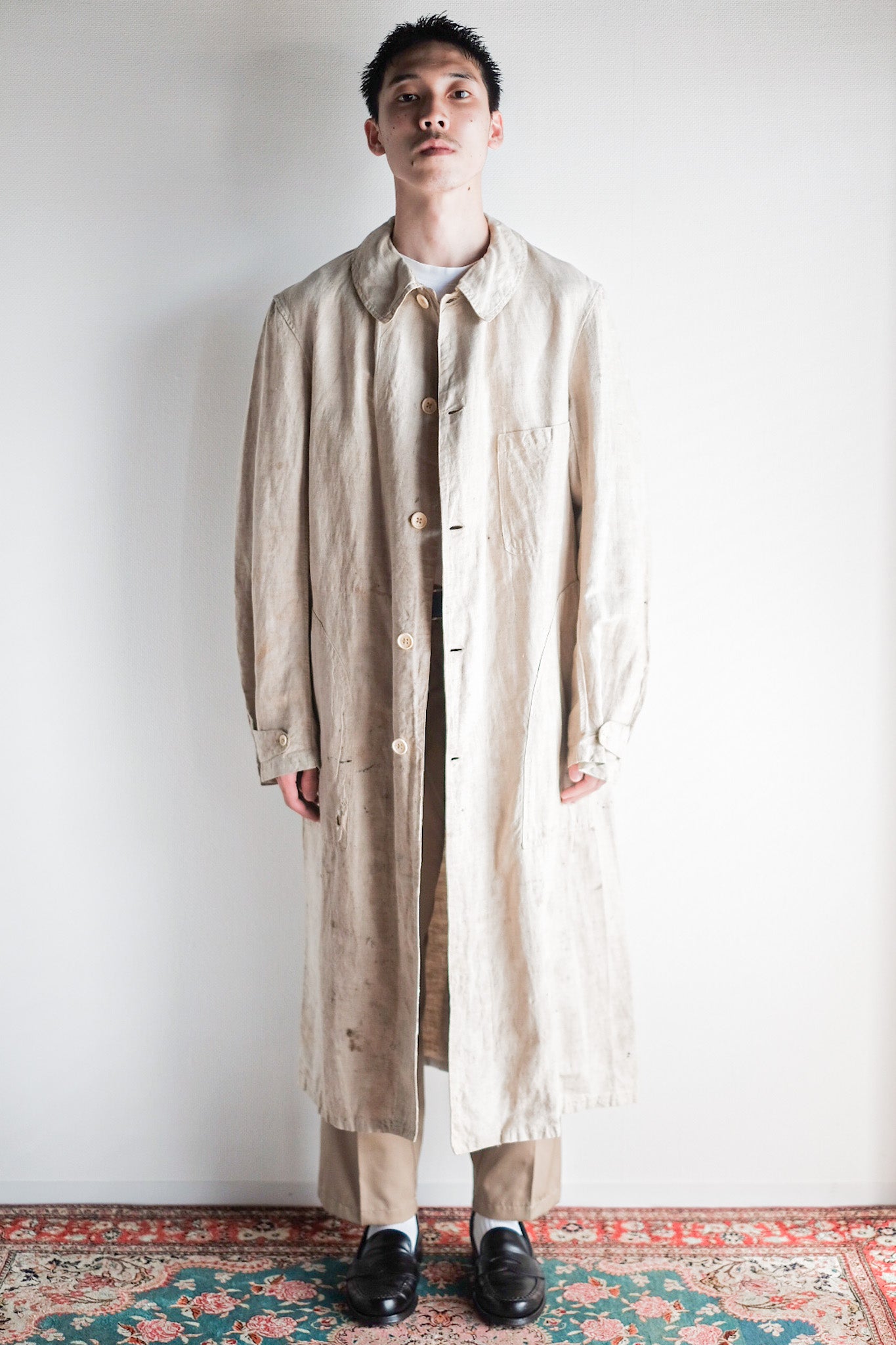 ［~30's］French Vintage Linen Work Coat