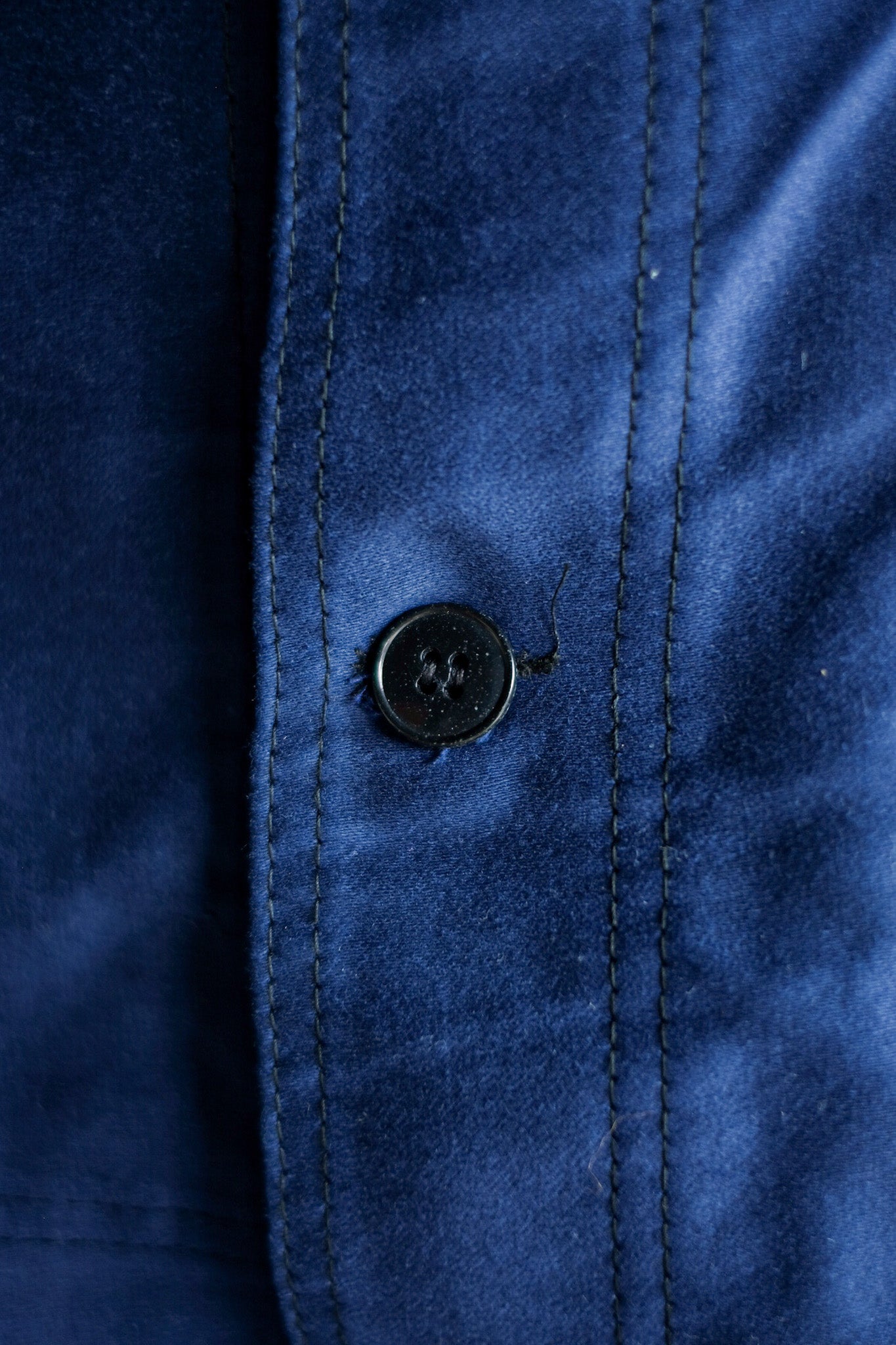 [~ 60's] French Vintage Blue Moleskin Work Jacket "Dead Stock"