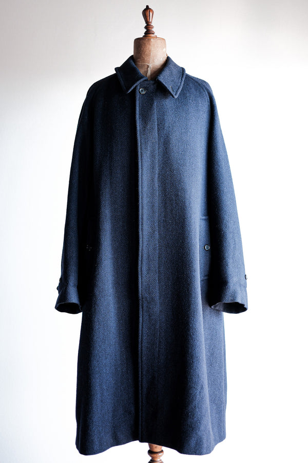 [〜80年代]老式Burberry的單個Raglan Balmacaan外套。54rl“ Harris Tweed”“ Kraft Besanations”