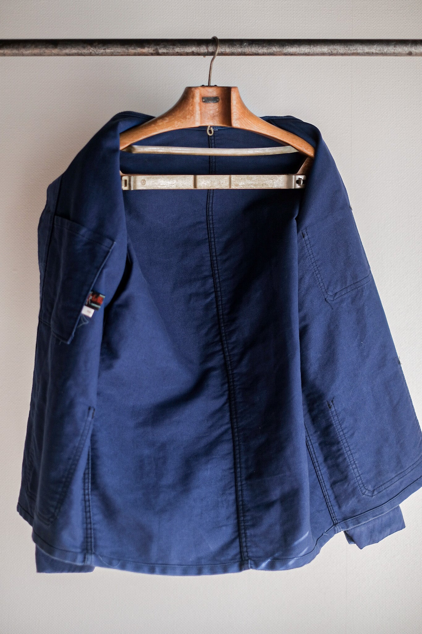 【~60's】French Vintage Blue Moleskin Work Jacket "4 Buttons"