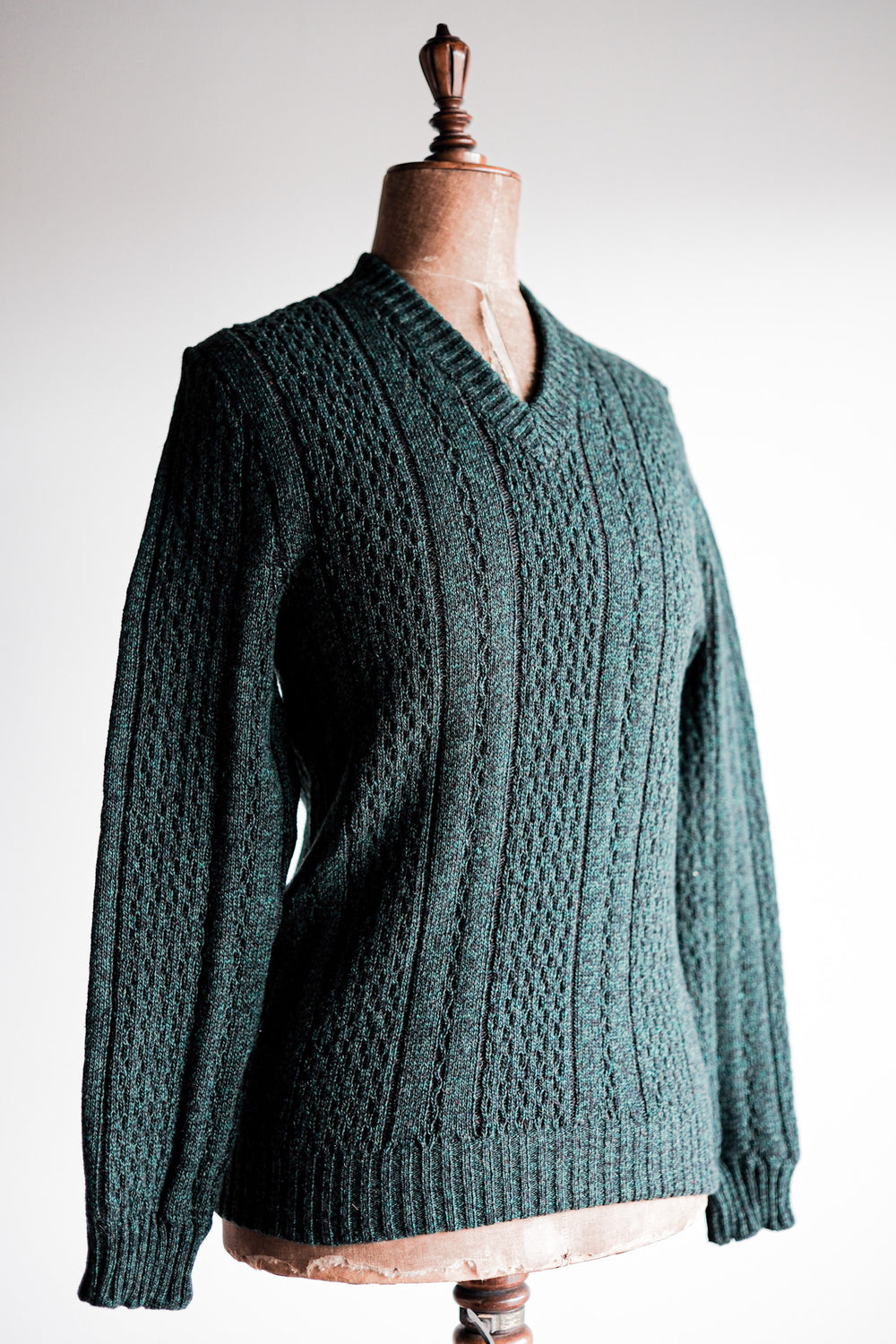 【~60's】French Vintage V-neck Wool Sweater "Dead Stock"