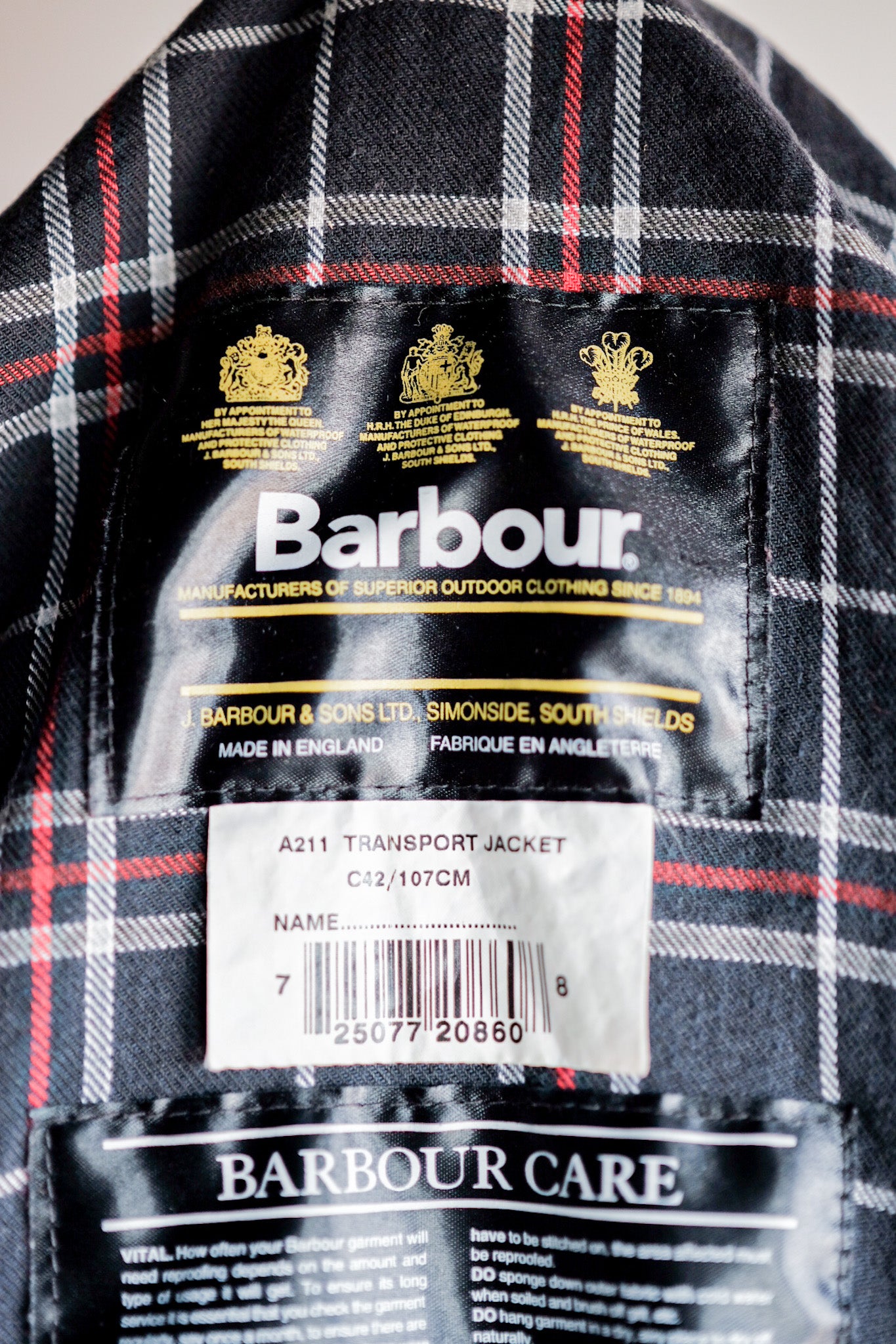【~00's】Vintage Barbour "TRANSPORT JACKET" 3 Crest Size.42