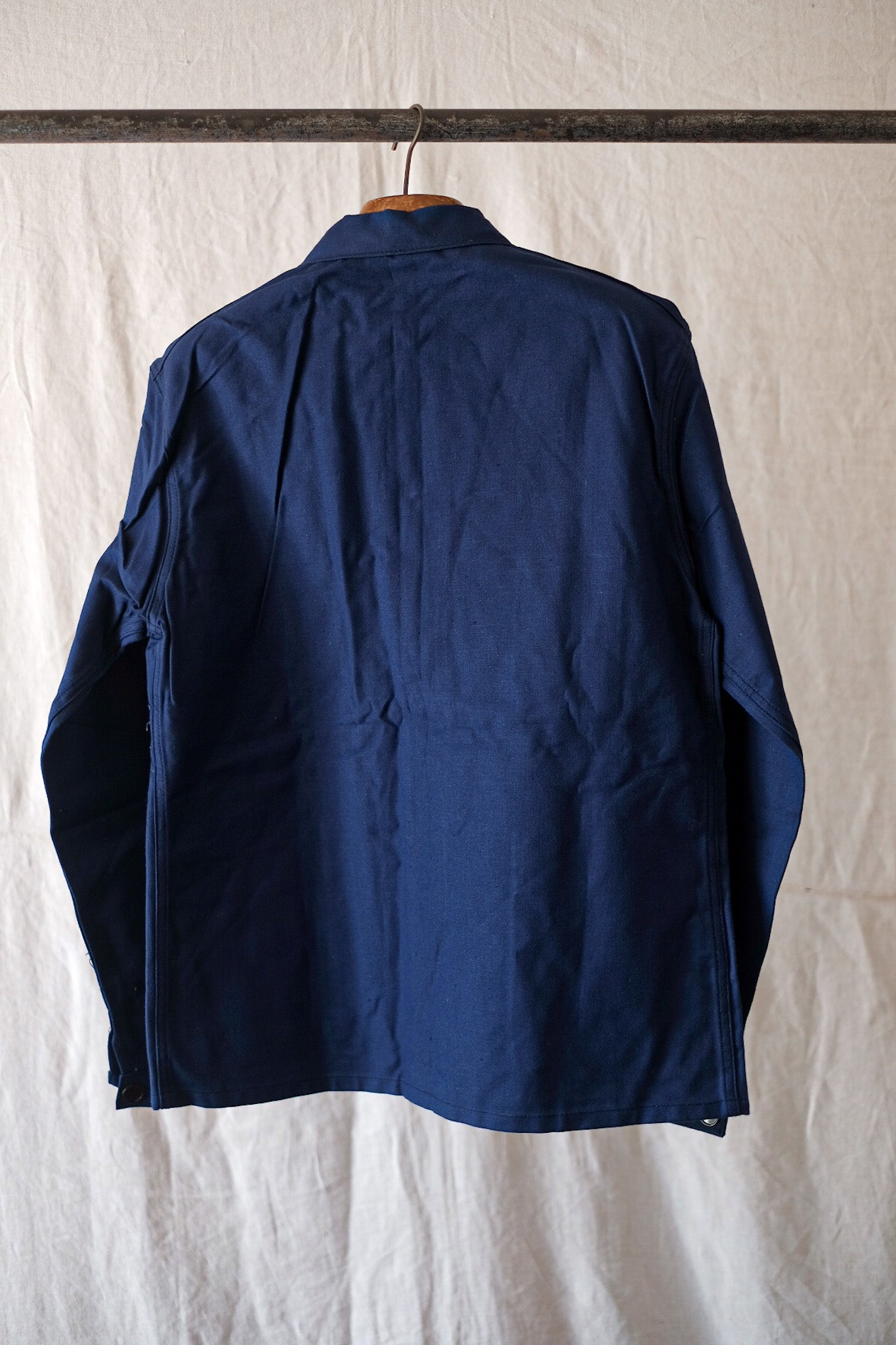 [~ 50's] French Vintage Blue Cotton Twil Work Jacket "Le Mont Stock" "Dead Stock"