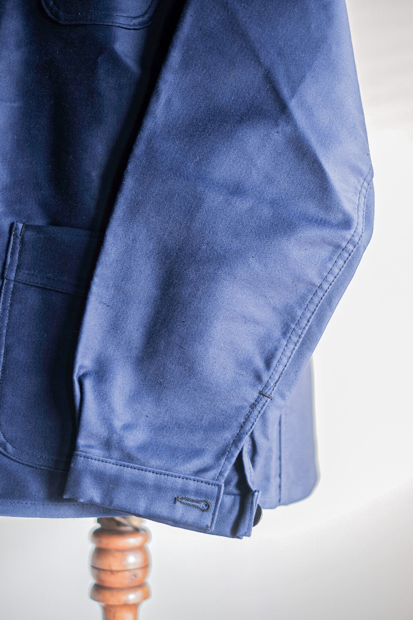 ［~50's］French Vintage Blue Moleskin Work Jacket "Le Mont St. Michel" "Dead Stock"