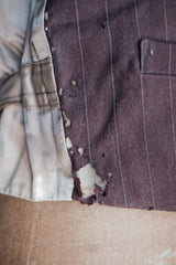 [~ 40's] French Vintage Brown Work Gilet ทำงาน