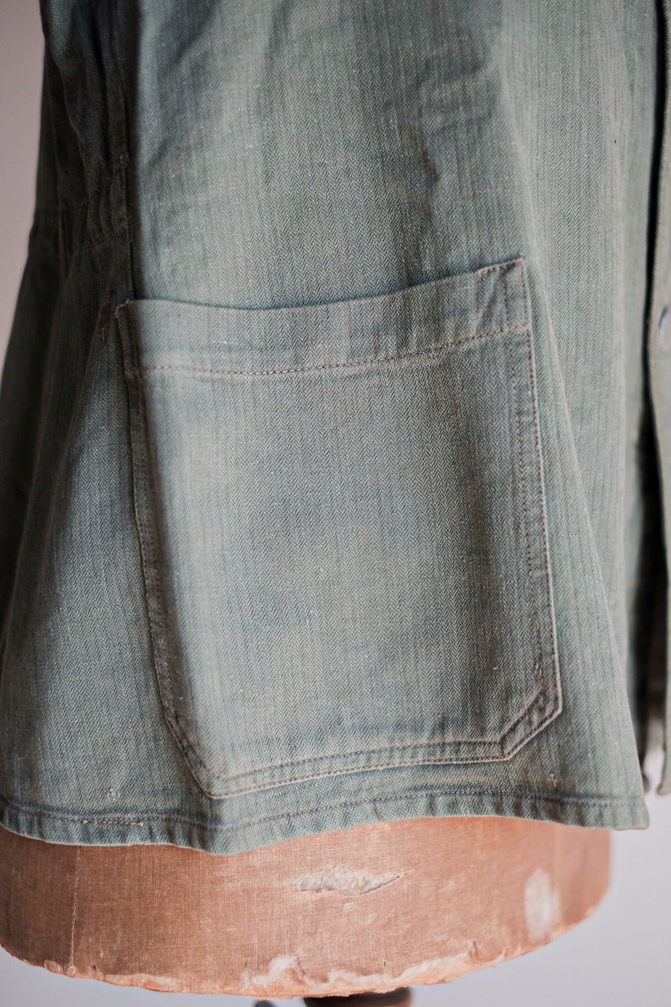 ［~30's］WW2 German Army Drillich Green HBT Linen Jacket