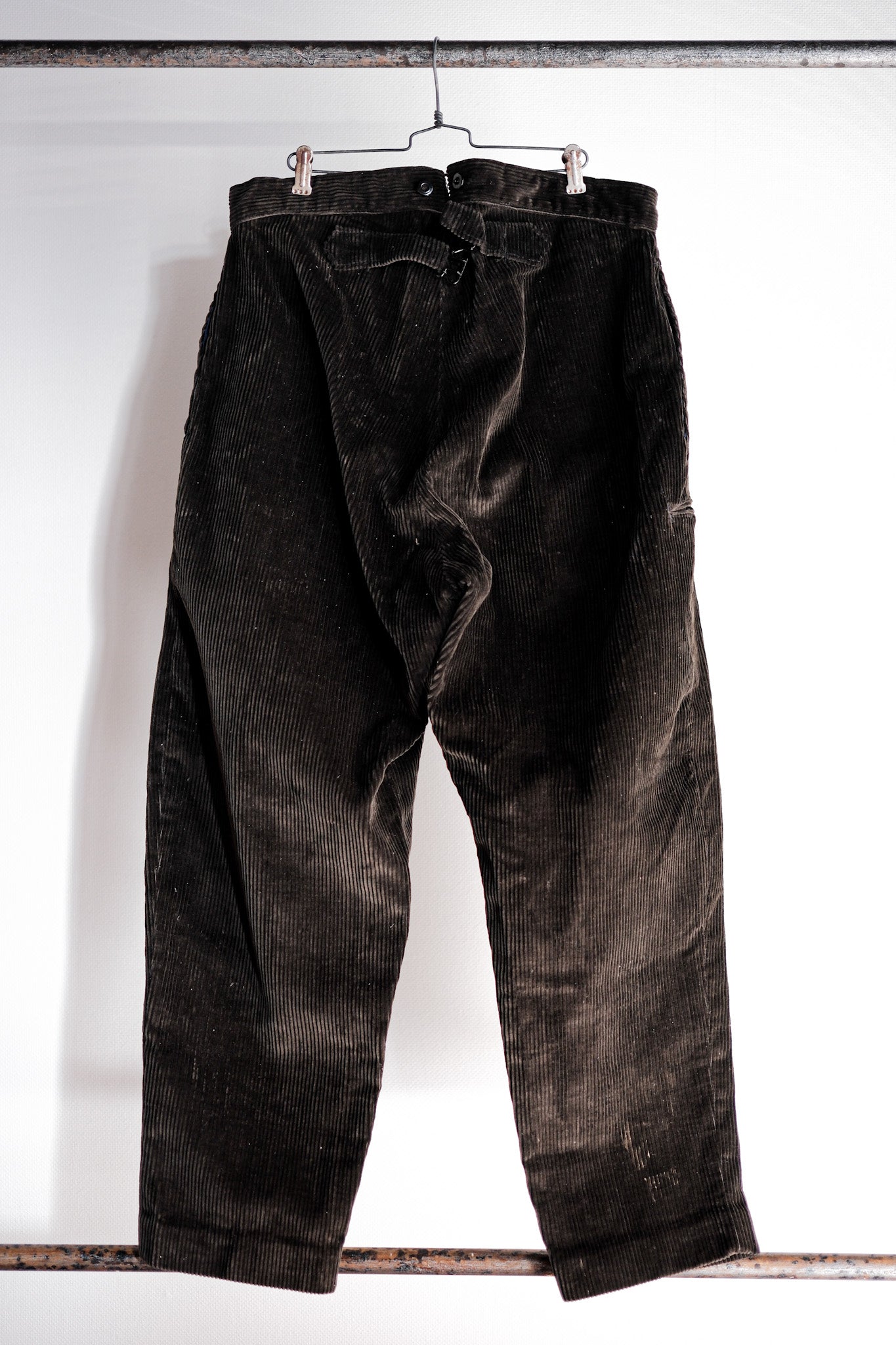40's] French Vintage Brown Corduroy Work Pants 