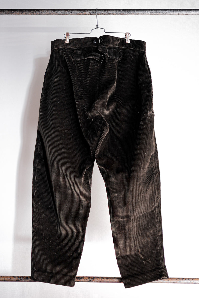 40's】French Vintage Brown Corduroy Work Pants 
